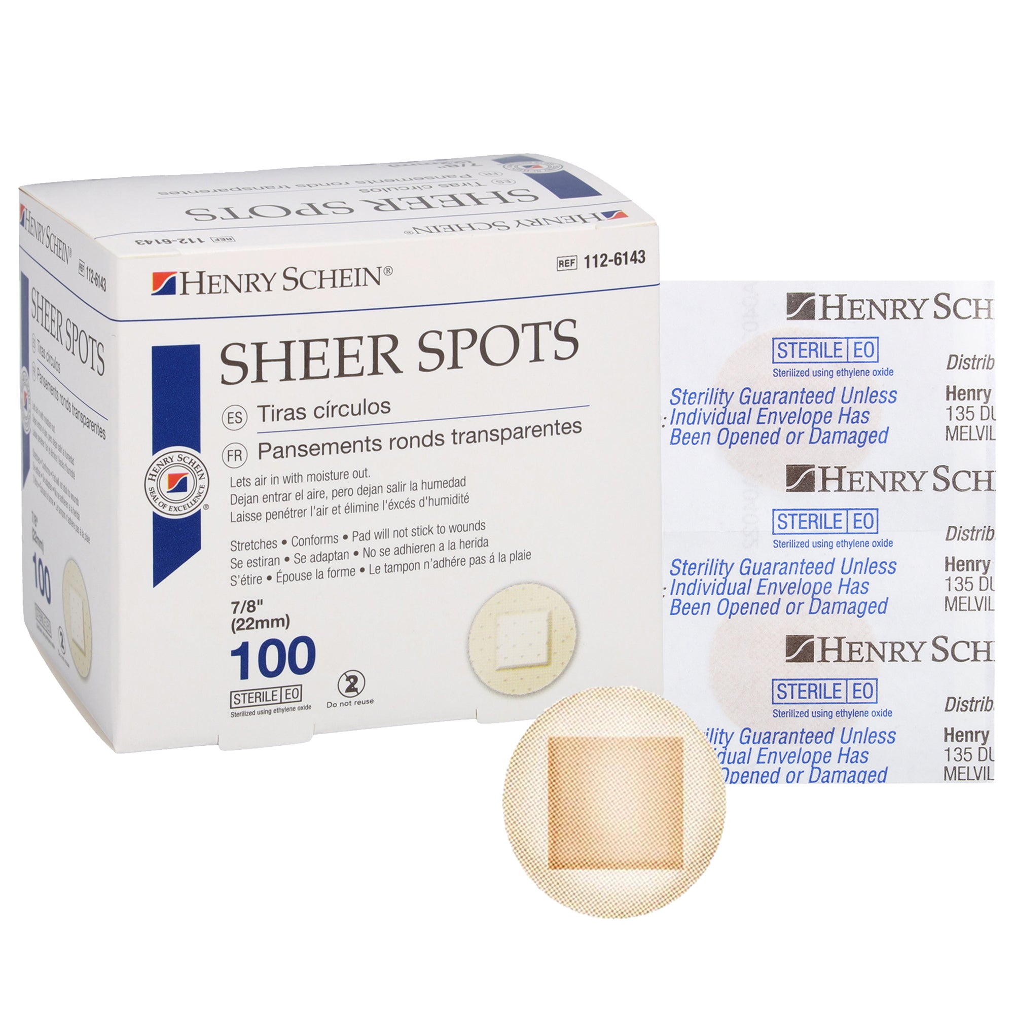 Adhesive Sheer Spot Bandage 7/8" | Durable, Breathable, & Flexible Bandages Designed for Minor Wounds, Providing Comfort and Secure Adhesion for Effective Healing