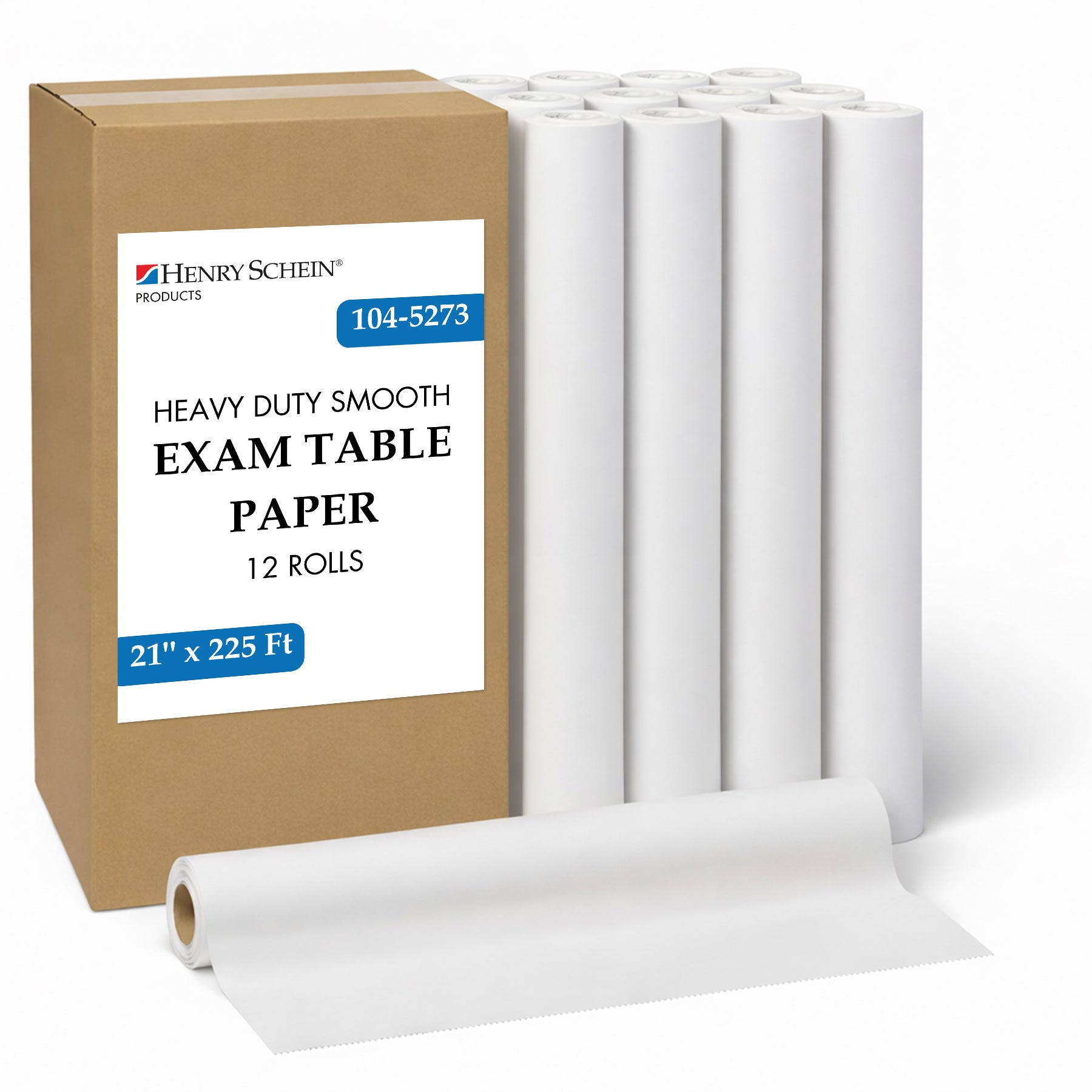 Henry Schein Medical Exam Table Paper Rolls – 21 in x 225 ft White Smooth Heavy Duty Disposable Bed Cover, Latex-Free for Medical, Dental, Spa, Diaper Changing, Patternmaking, and Crafts