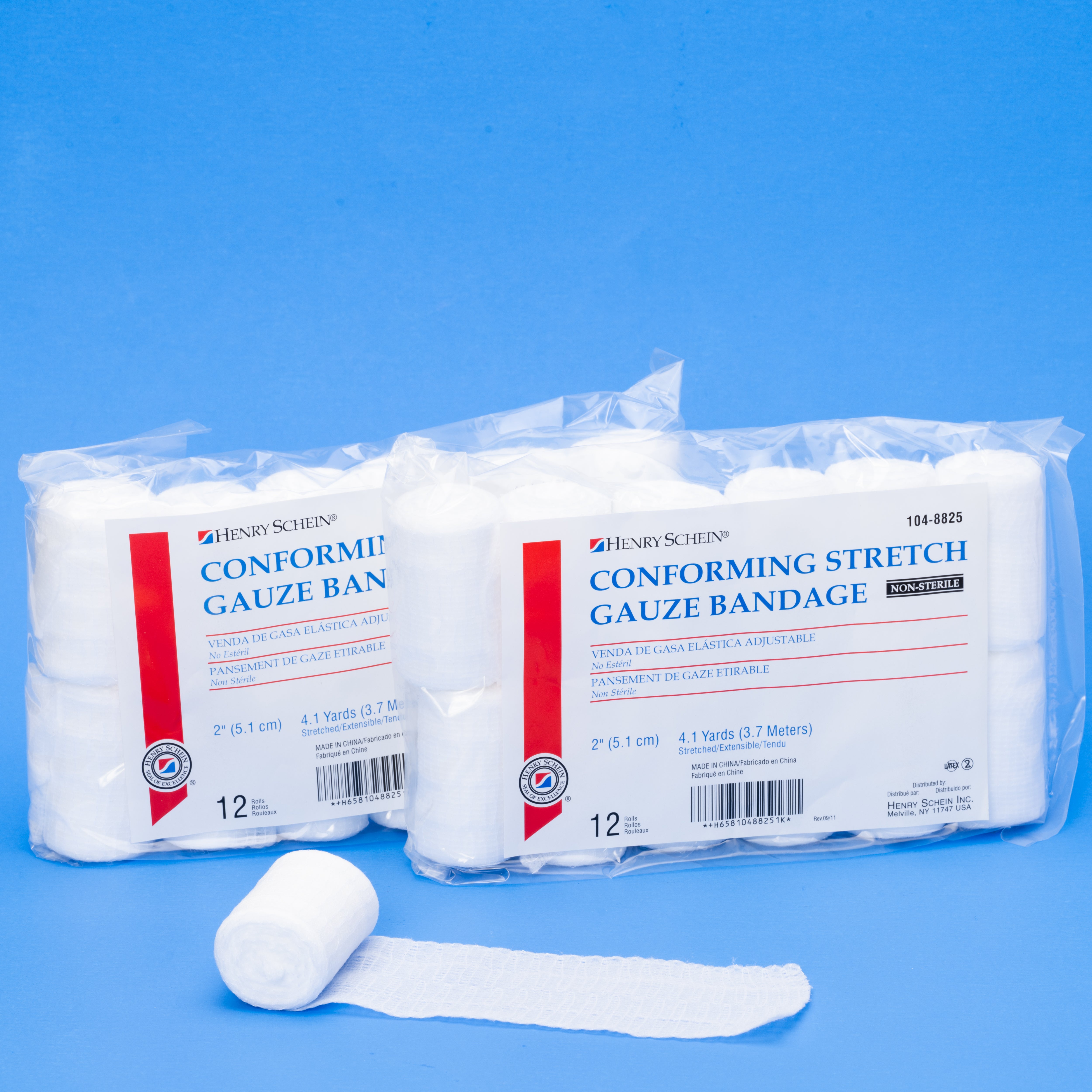 Henry Schein Conforming Stretch Gauze Bandage, 3" x 4.1 yards, Pack of 12, 8 ply, Non-Sterile