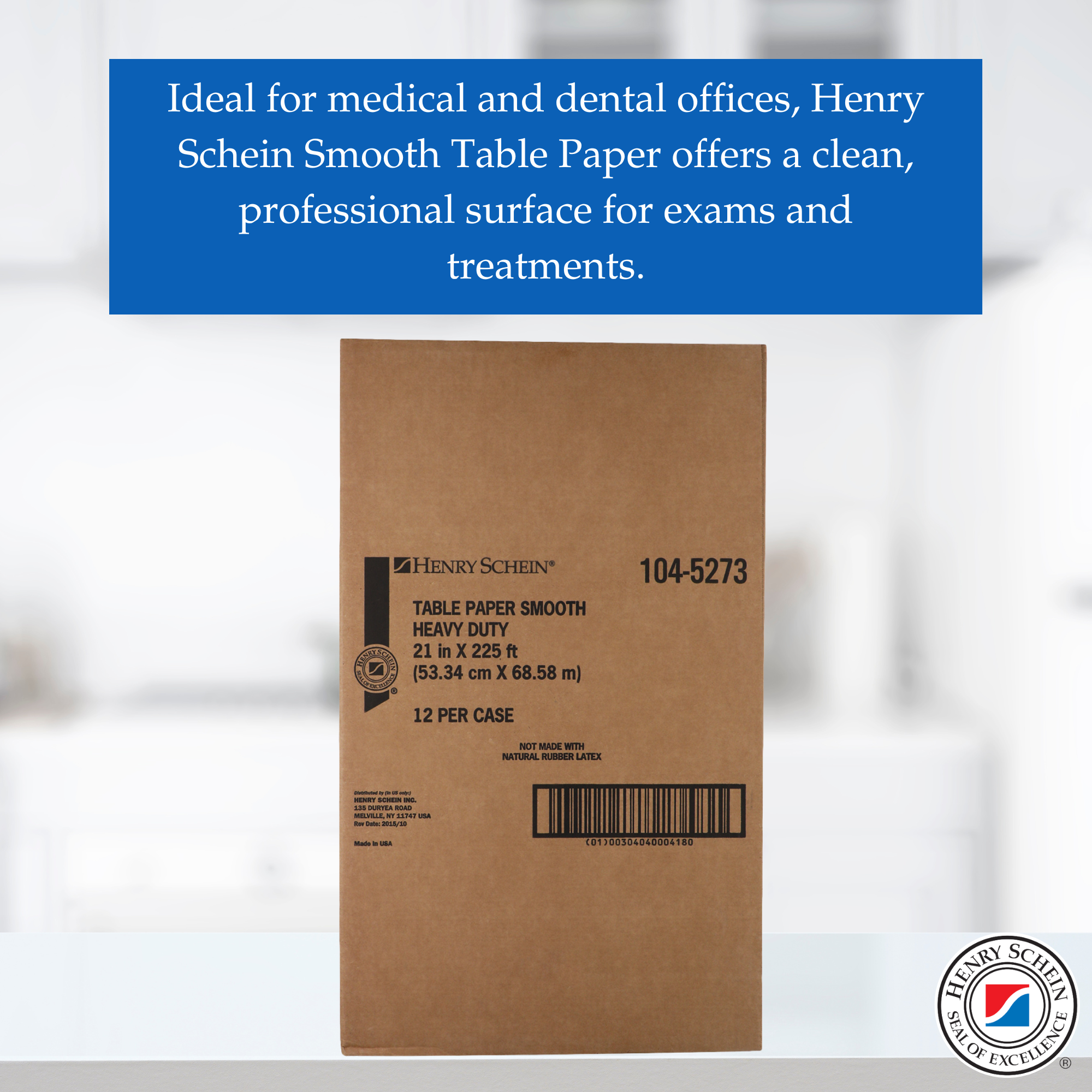 Henry Schein Medical Exam Table Paper Rolls – 21 in x 225 ft White Smooth Heavy Duty Disposable Bed Cover, Latex-Free for Medical, Dental, Spa, Diaper Changing, Patternmaking, and Crafts
