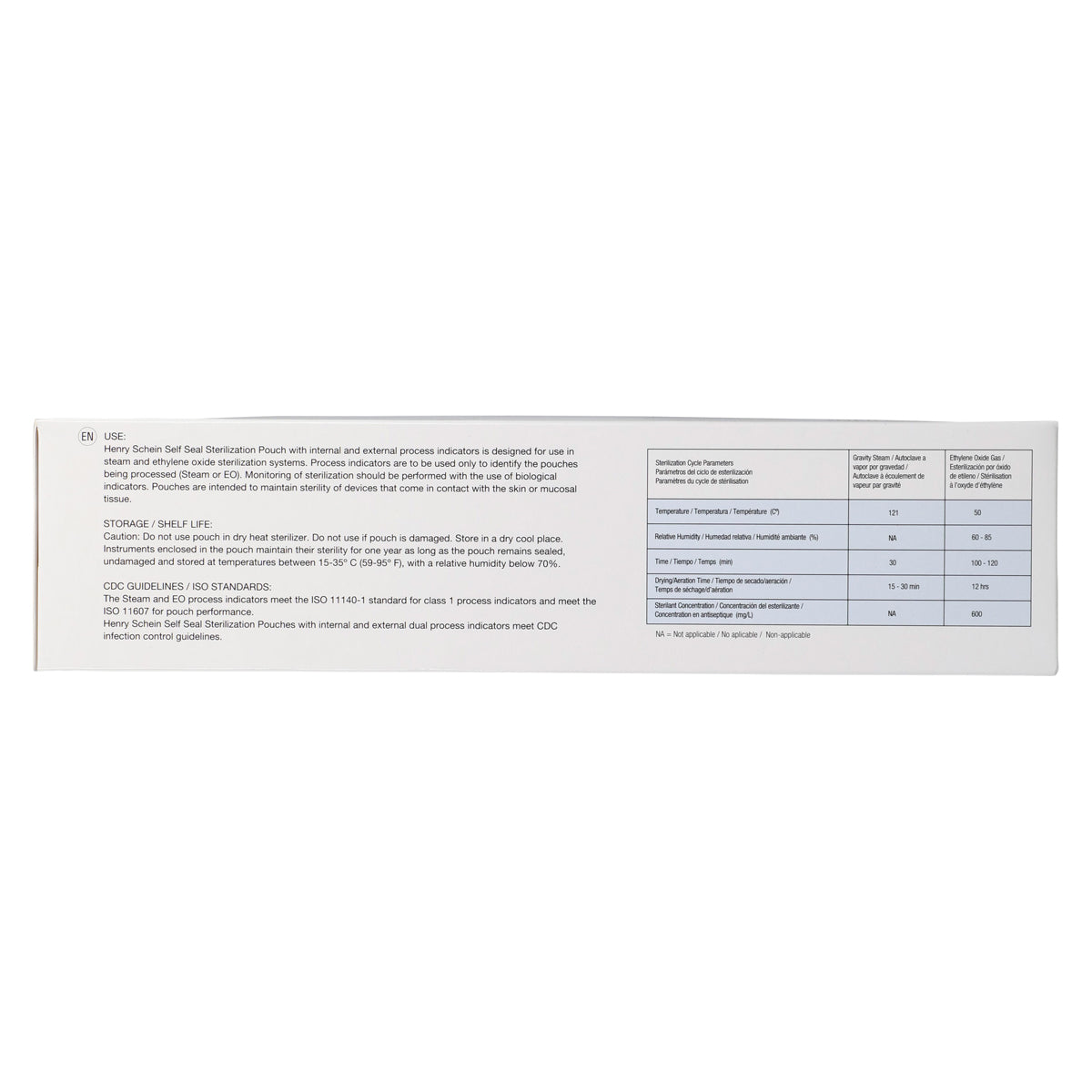 Henry Schein Self-Sealing Sterilization Pouches, Latex-Free, Built in Color Change Guide 3.5 in x 9 in 200/Bx