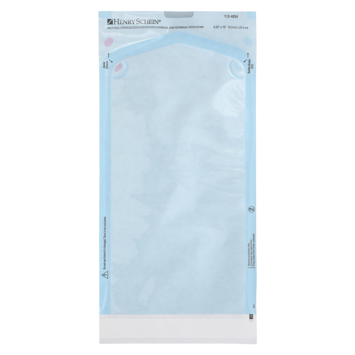 Henry Schein Self-Sealing Sterilization Pouches, Latex-Free, Built in Color Change Guide 5.25 in x 10 in 200/Bx