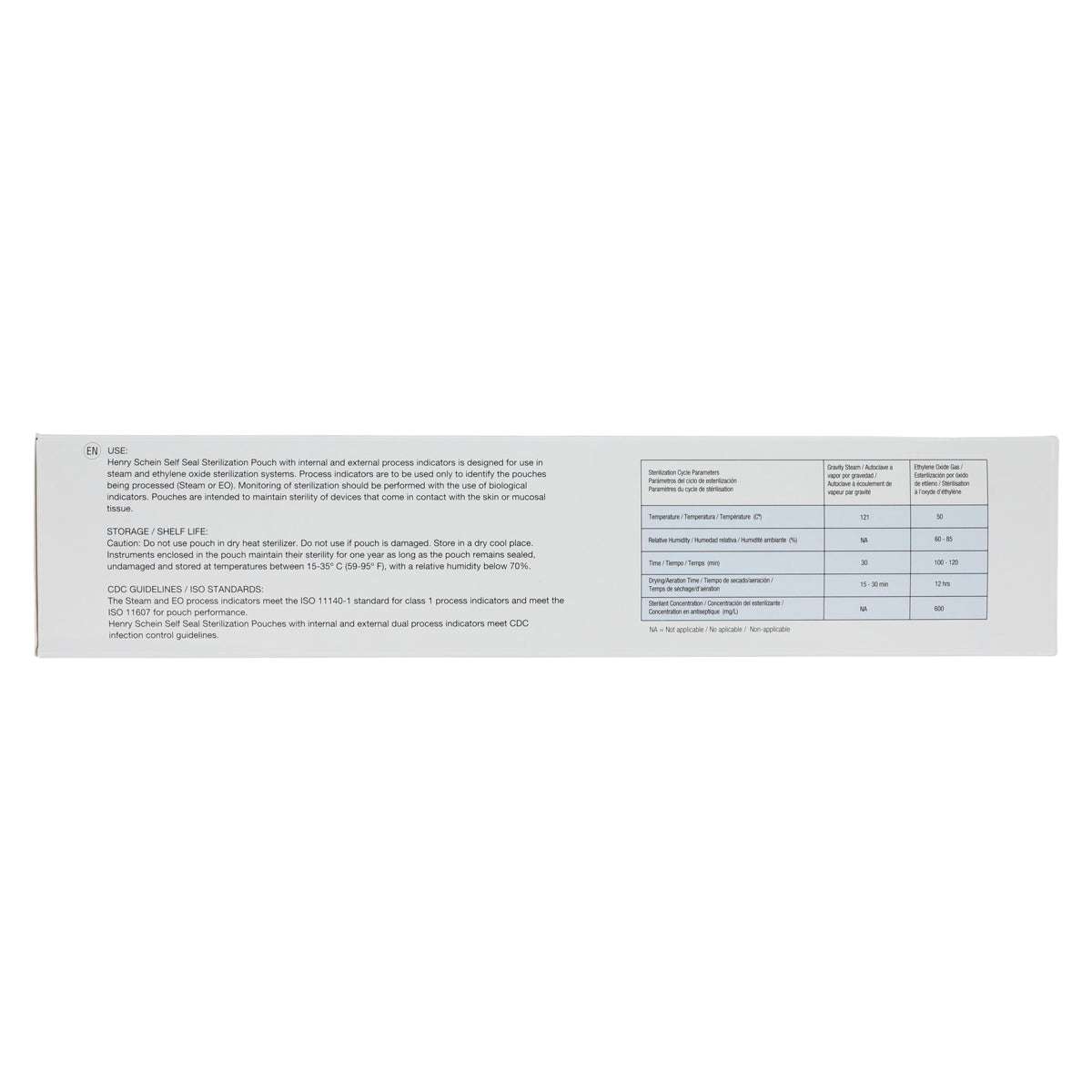 Henry Schein Self-Sealing Sterilization Pouches, Latex-Free, Built in Color Change Guide 5.25 in x 10 in 200/Bx