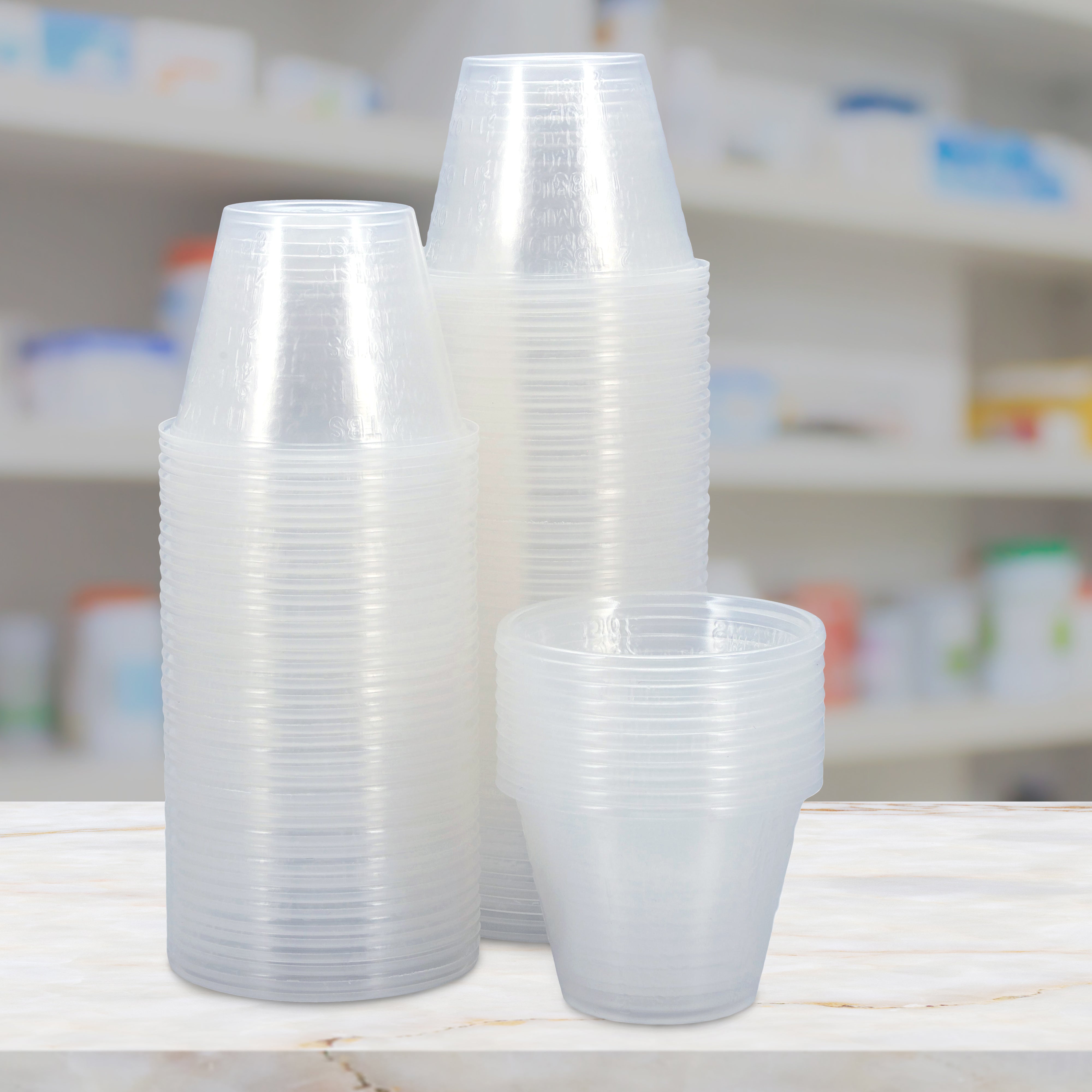 Henry Schein Graduated Medicine Cup (112-5555), Plastic Clear, 1 oz., Easy-To-Read CC, ML, and TBS Graduation, Disposable 100 per Bag