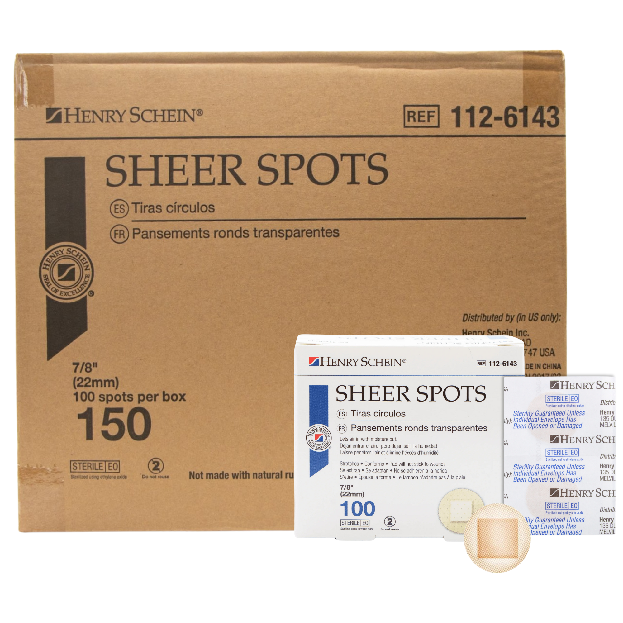 Adhesive Sheer Spot Bandage 7/8" | Durable, Breathable, & Flexible Bandages Designed for Minor Wounds, Providing Comfort and Secure Adhesion for Effective Healing