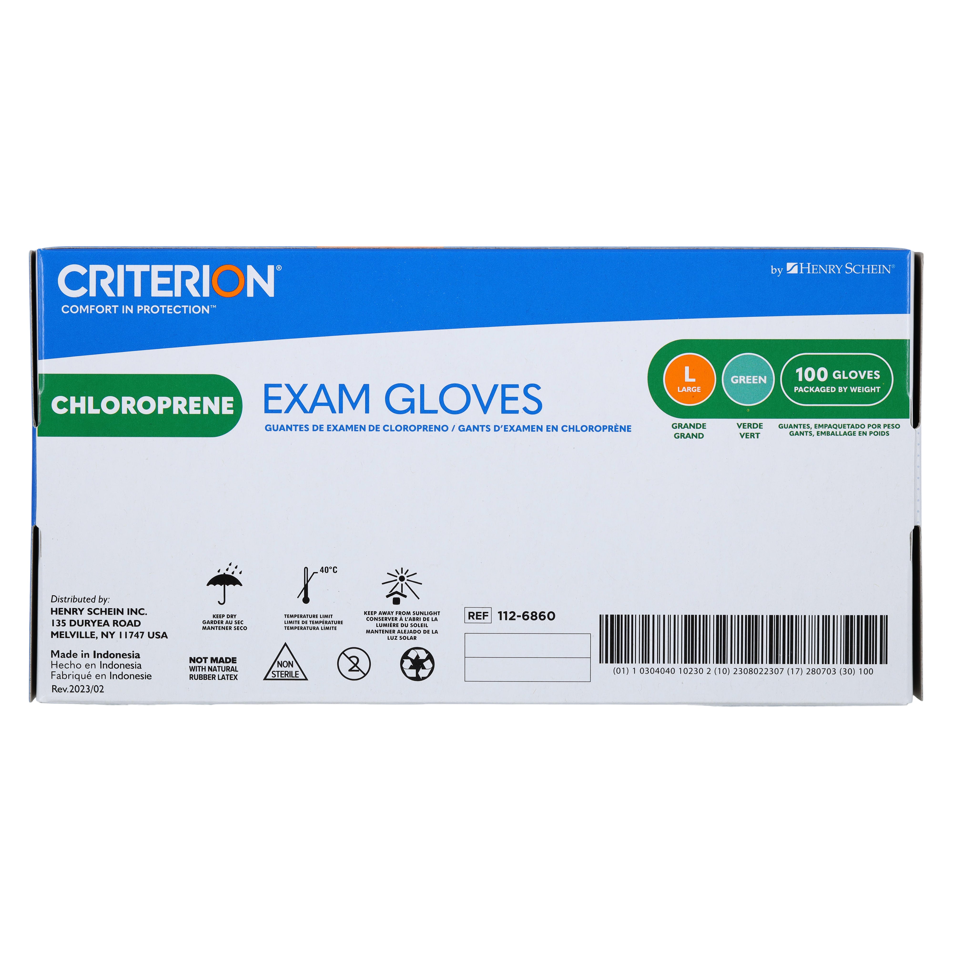 Criterion Chloroprene Exam Gloves – Textured, 4.33 Mil, Medical Grade, Green – XS-L (100/Box), XL (90/Box)
