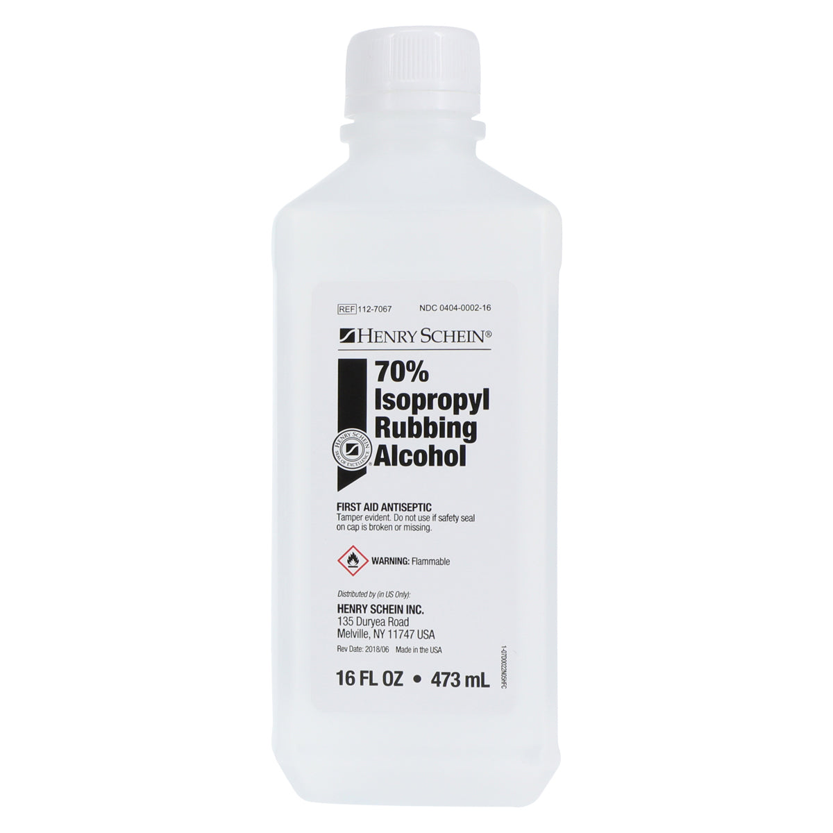 Henry Schein 70% Isopropyl Rubbing Alcohol - First Aid Antiseptic, 16 fl oz
