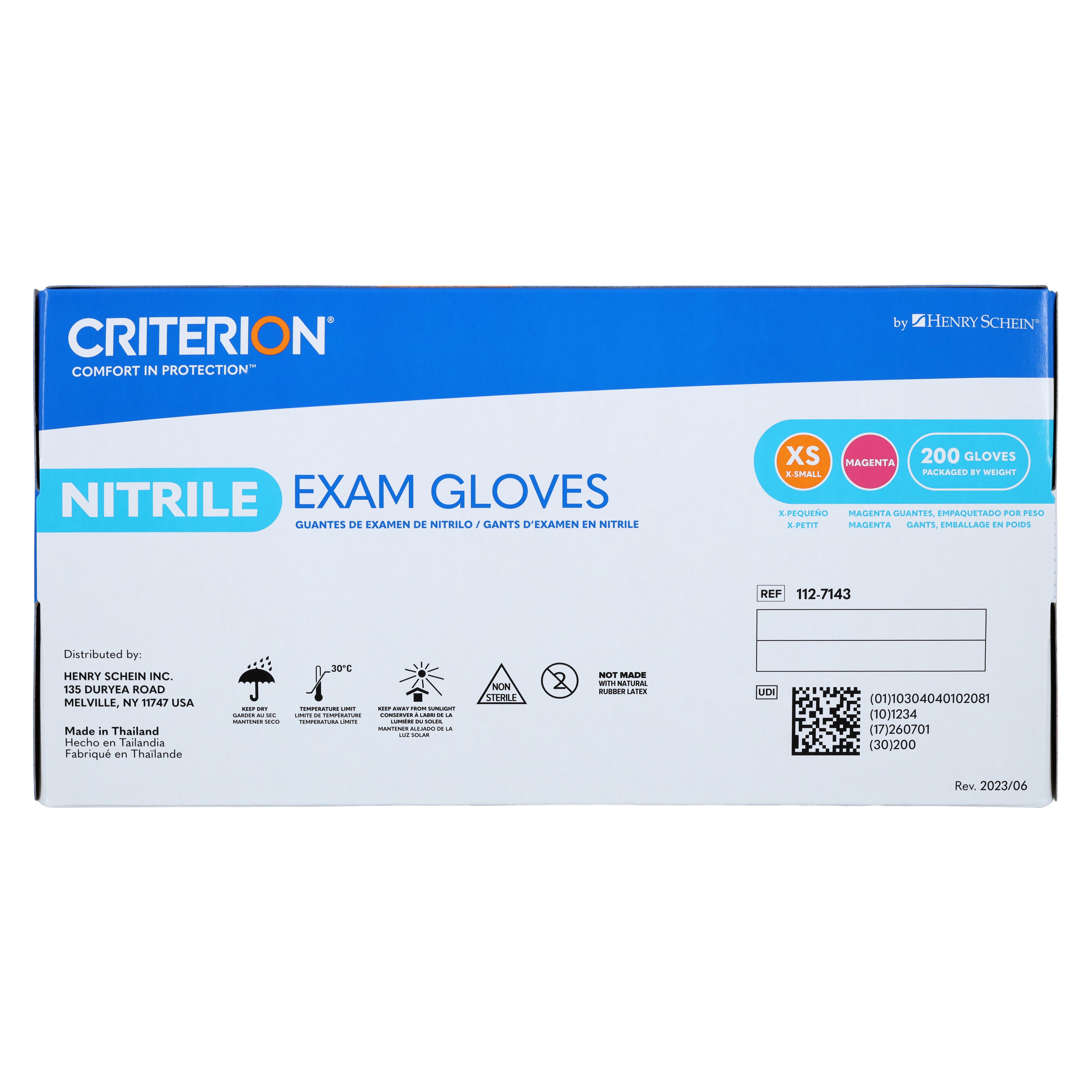 Henry Schein Criterion Aloe + Vitamin E Nitrile Exam Gloves, Magenta Pink, 1.97 Mil - 200/Box