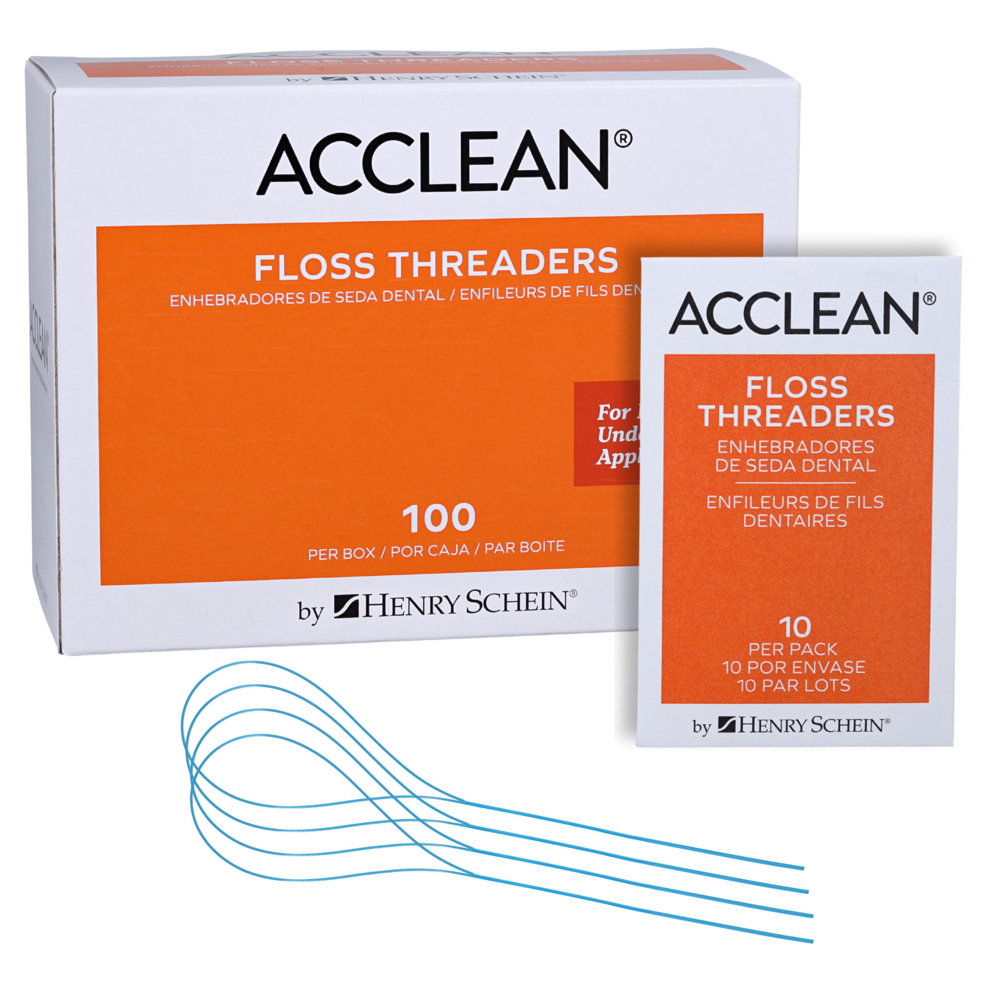 Acclean Floss Threaders, Dental Floss Threaders for Bridges, Orthodontic Appliances & Implants - 10 per Pack