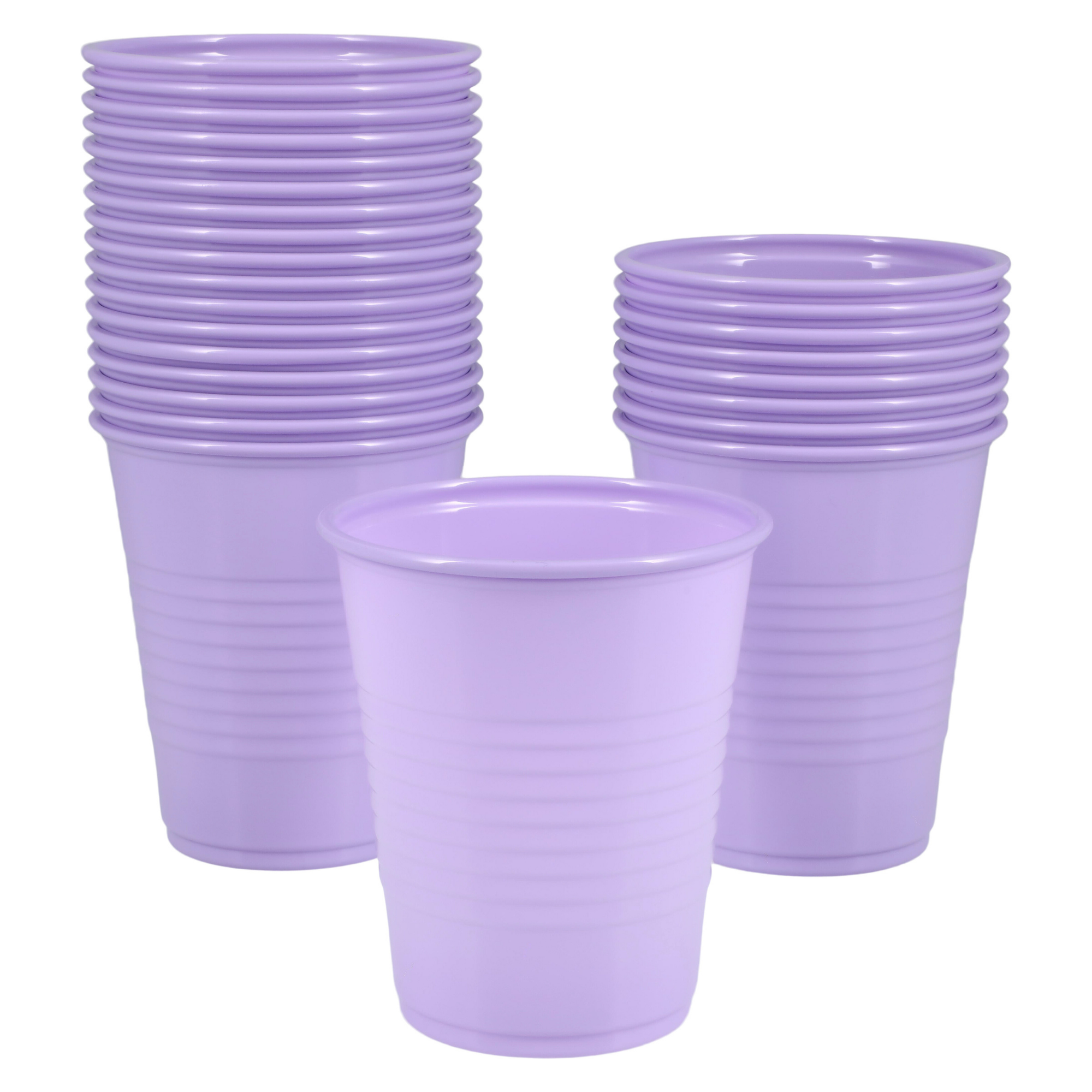 Essentials Healthcare Products Plastic Drinking Cups - Lavender 5 oz Disoposable Cups for Cold Beverages, Parties, Office, or Medical Use - Durable & Convenient