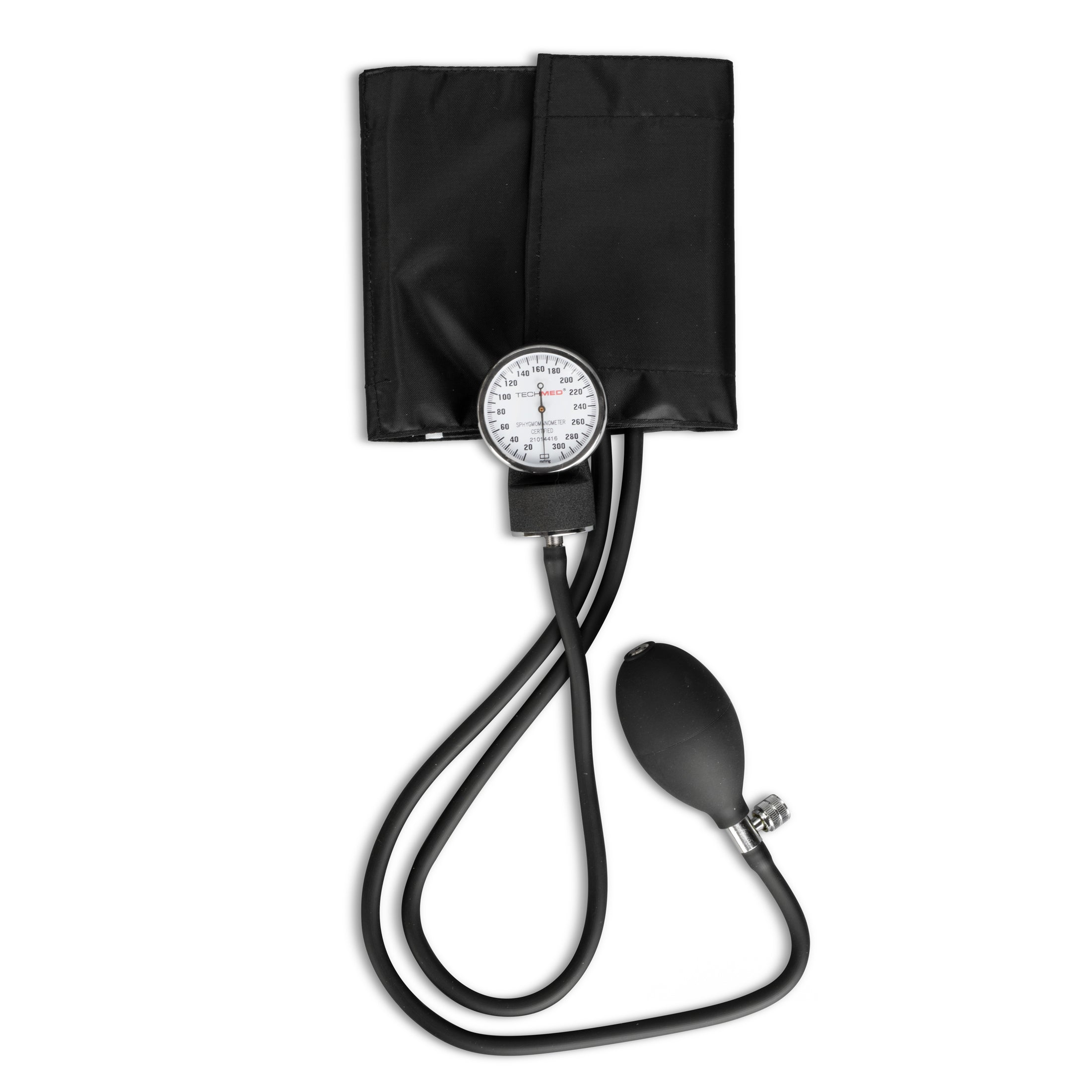 Tech-Med Standard Manual Blood Pressure Cuff | Precise Monitoring Blood Pressure Cuff Manual and Sphygmomanometer | Black Nylon BP Cuff Manual