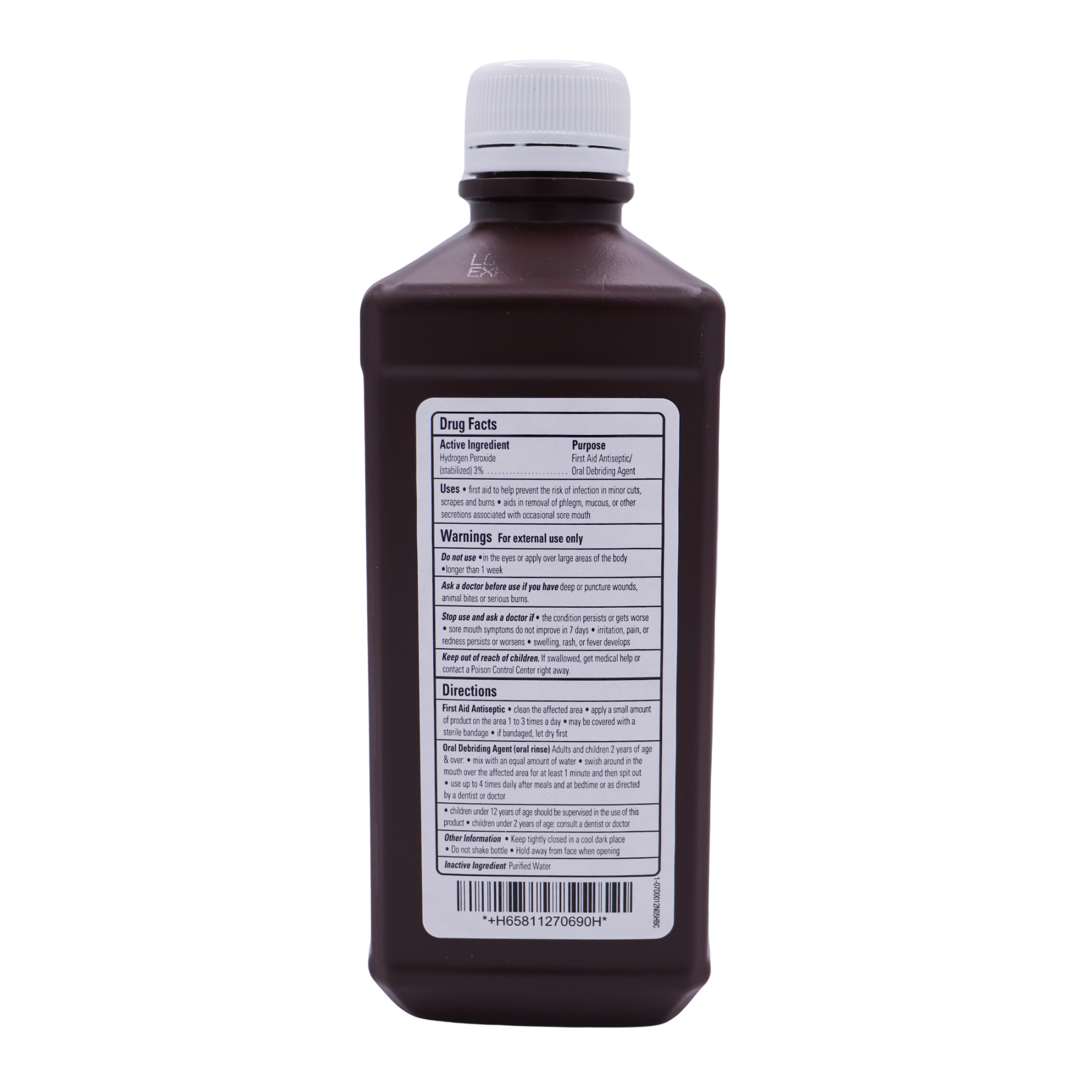 Henry Schein 3% Hydrogen Peroxide Solution - 16 fl oz | USP First Aid Antiseptic for Wounds, Cuts, and Minor Injuries