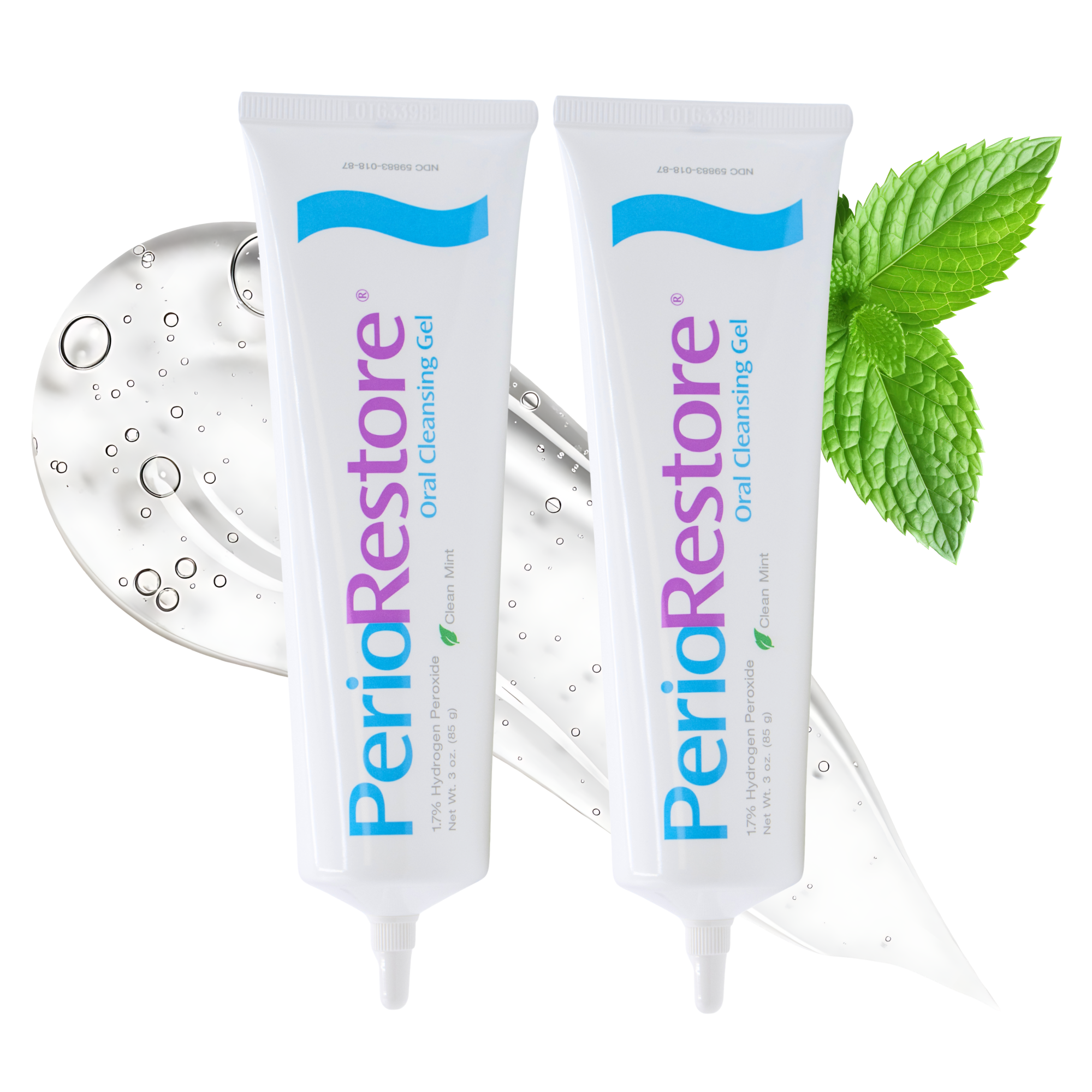 Perio Restore® Gel 3 Ounce Tube. 1.7% Hydrogen Peroxide Oral Cleansing Treatment Gel. Mint Flavor
