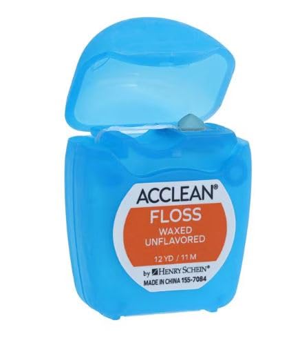 Acclean Dental Floss, Nylon, Waxed, 12 Yards, Mint Flavor, Patient Size