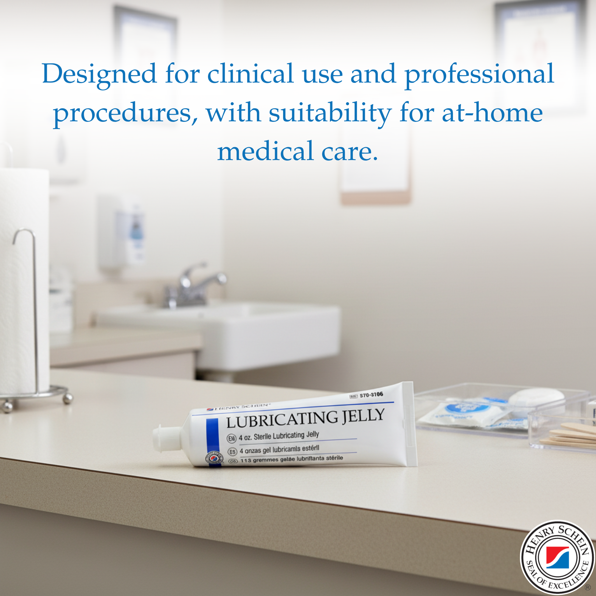 Henry Schein Sterile Lubricating Jelly – 4 oz Flip-Top Tube, Water-Soluble, Non-Greasy Formula for Medical and Personal Use, Convenient Single Tube for Easy Dispensing and Application