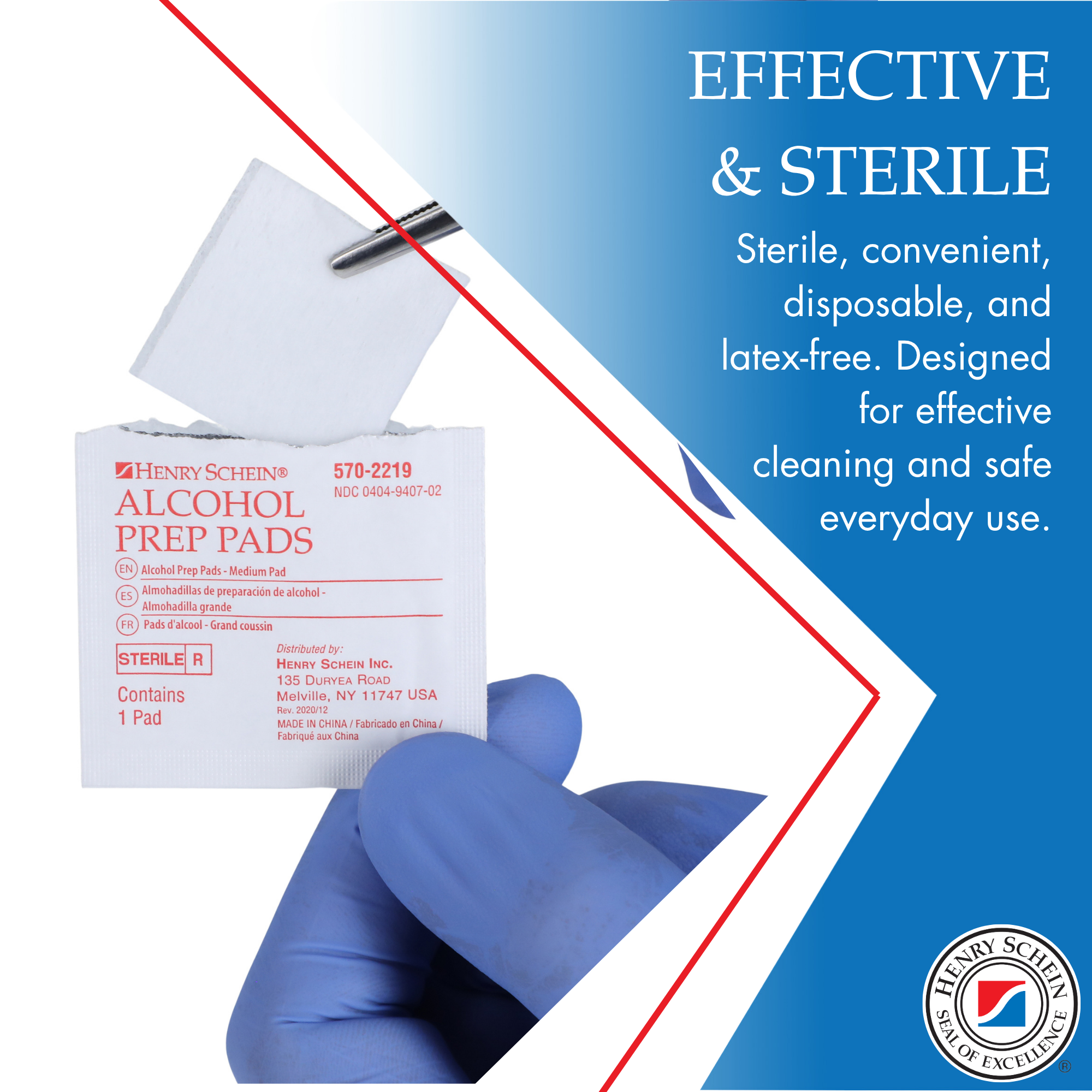 Henry Schein Alcohol Prep Pads - Medium, 2-ply, Sterile