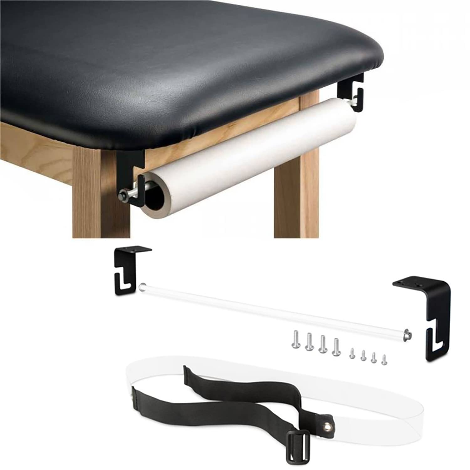 Dukal Table Paper Dispenser. Reusable Table Paper Holder for 18" or 21" Paper Polls. Massage Table Paper Roll Holder. Massage Bed Paper Roll Holder. Easily attaches.