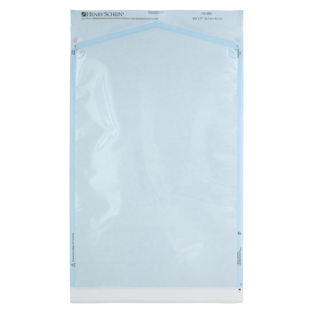 Henry Schein Self-Sealing Sterilization Pouches, Latex-Free, Built In Color Change Guide 10.5 in x 17
