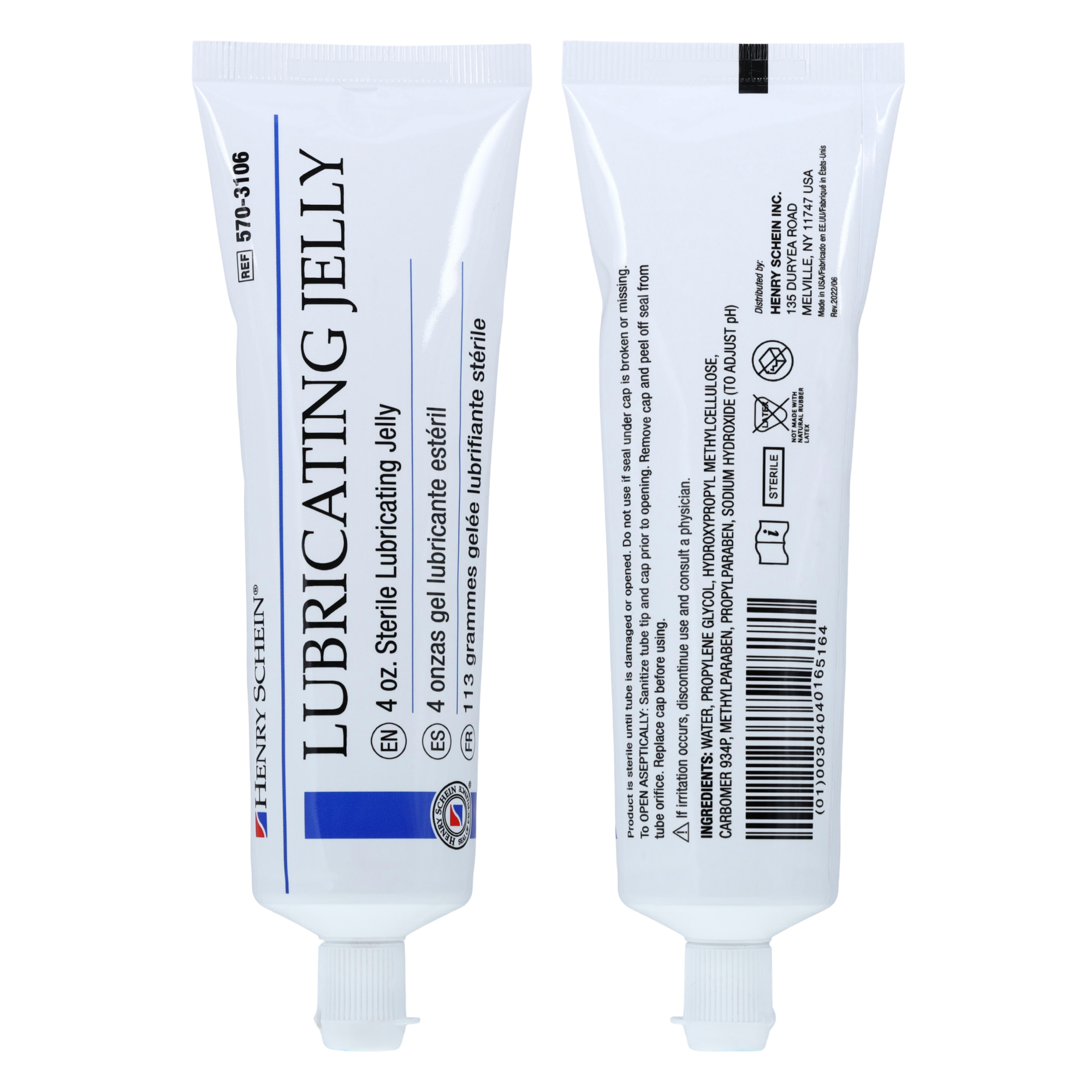 Henry Schein Sterile Lubricating Jelly – 4 oz Flip-Top Tube, Water-Soluble, Non-Greasy Formula for Medical and Personal Use, Convenient Single Tube for Easy Dispensing and Application