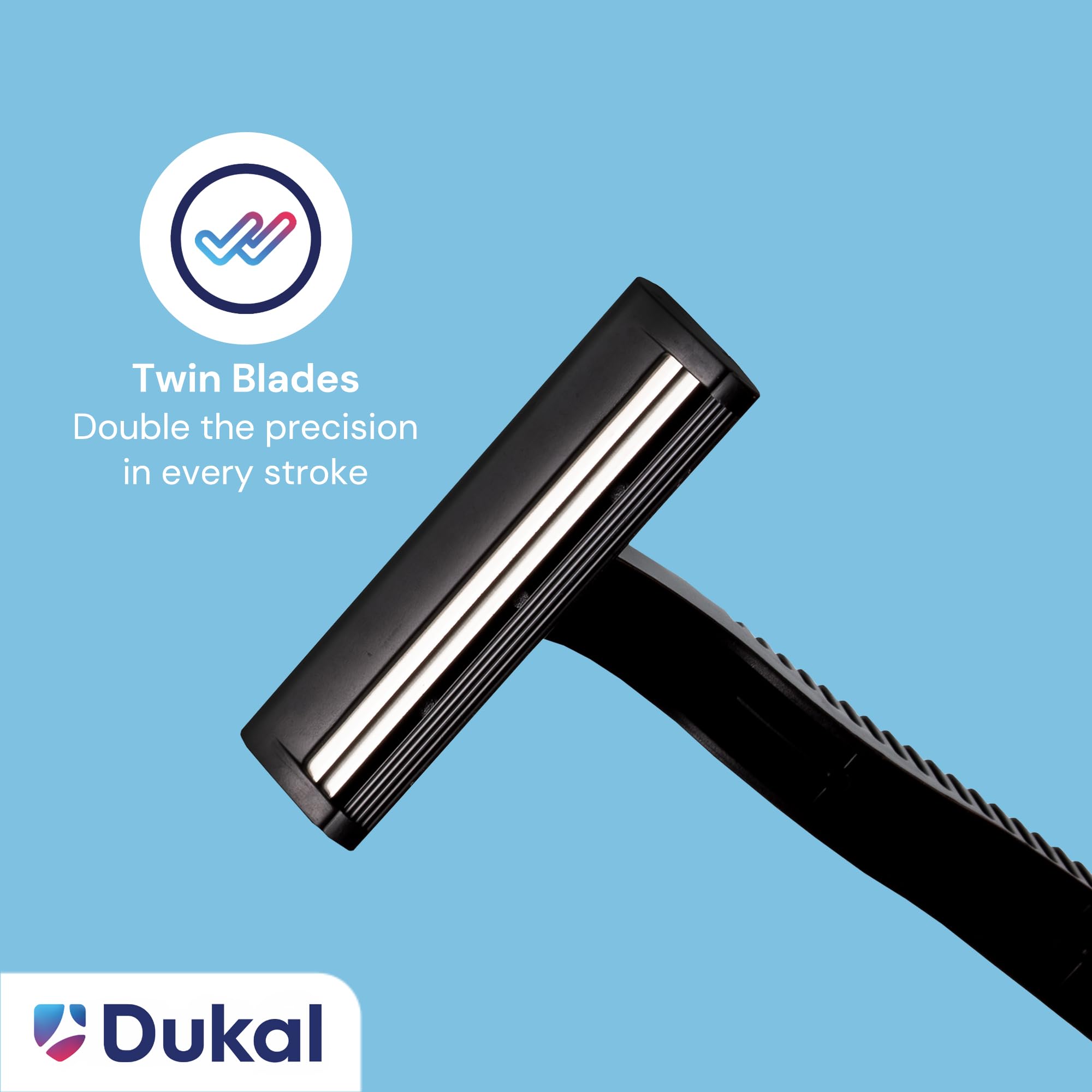 Dukal BlakCat Disposable Razors – Black, Twin Blade, Non-Sterile, Ergonomic Handle – Black Razors for Tattoo, Medical, Salon and Personal Use