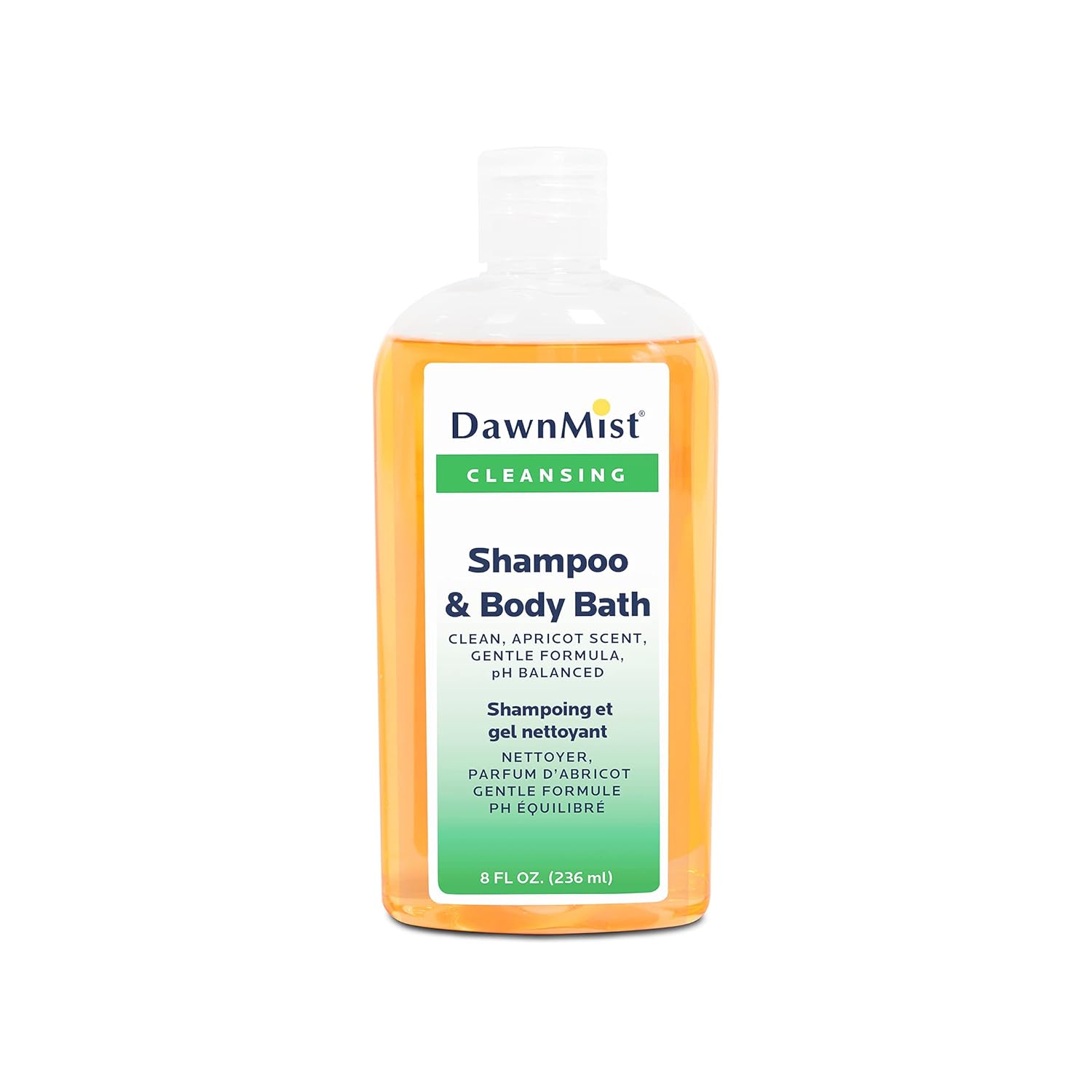Dukal DAWNMIST Shampoo and Body Bath, 8 oz (48 Count) – 2-in-1 Gentle Cleanser for Hair and Skin, pH Balanced, Lightly Scented, Rinse-Free Option for Personal Care and Medical Use