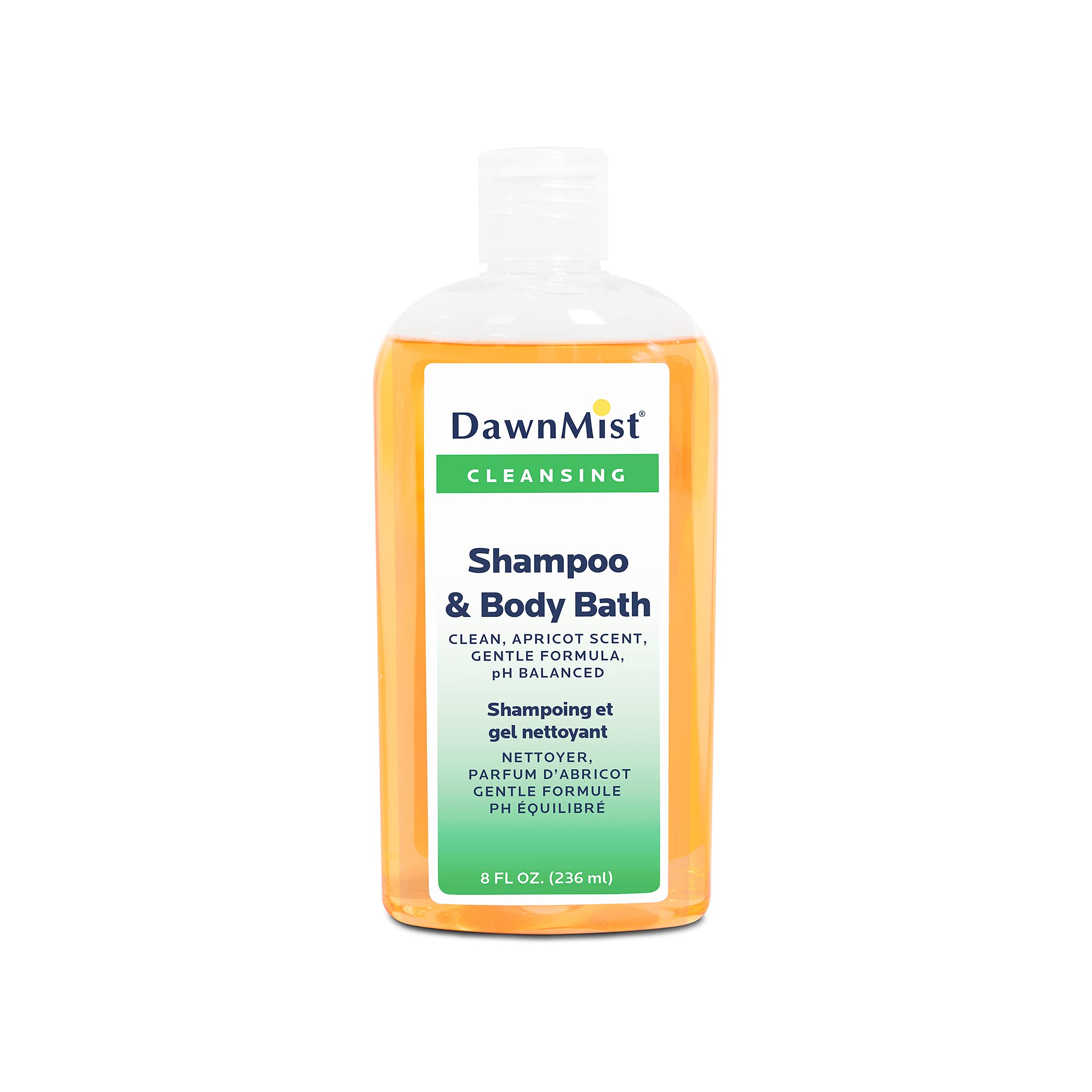 Dukal DawnMist Shampoo and Body Bath, 8 oz (1 Count) – 2-in-1 Gentle Cleanser for Hair and Skin, pH Balanced, Lightly Scented, Rinse-Free Option for Personal Care and Medical Use