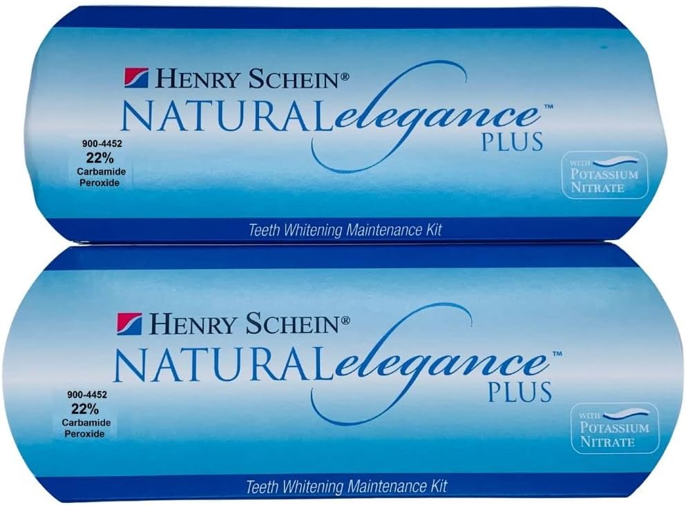 Natural Elegance® Plus 22% Carbamide Peroxide Mint Flavor Teeth Whitening Gel by Henry Schein, Two 3-ml Syringes, Compare to Opalescence, Dramatic Professional Whitening, Reduced Sensitivity