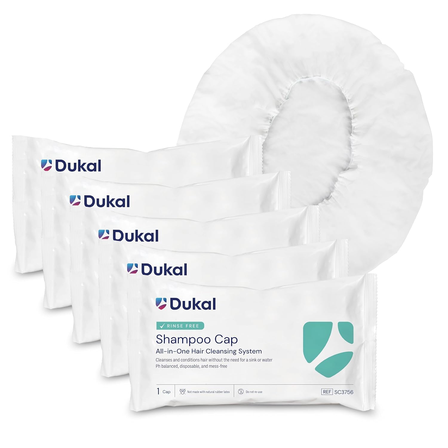 Dukal Rinse-Free Shampoo All-in-One Hair Cleansing System – No-Water Hair Cleanser & Conditioner – Soothing, Sanitary, pH Balanced