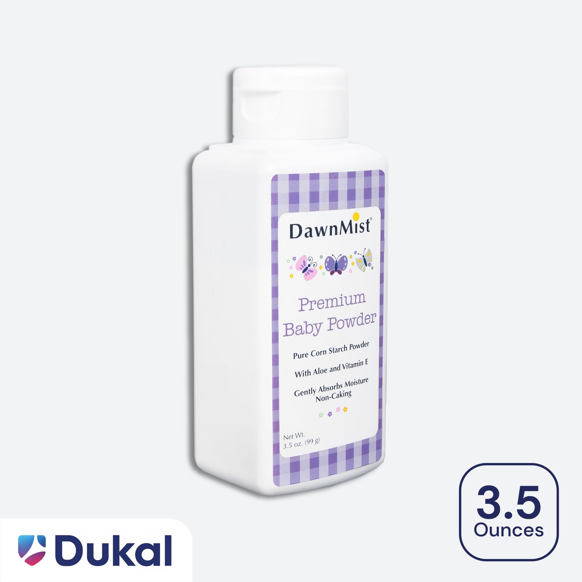 Dukal DawnMist Premium Baby Powder, 3.5 oz Bottles – Talc-Free Formula, Gentle & Soothing for Delicate Skin