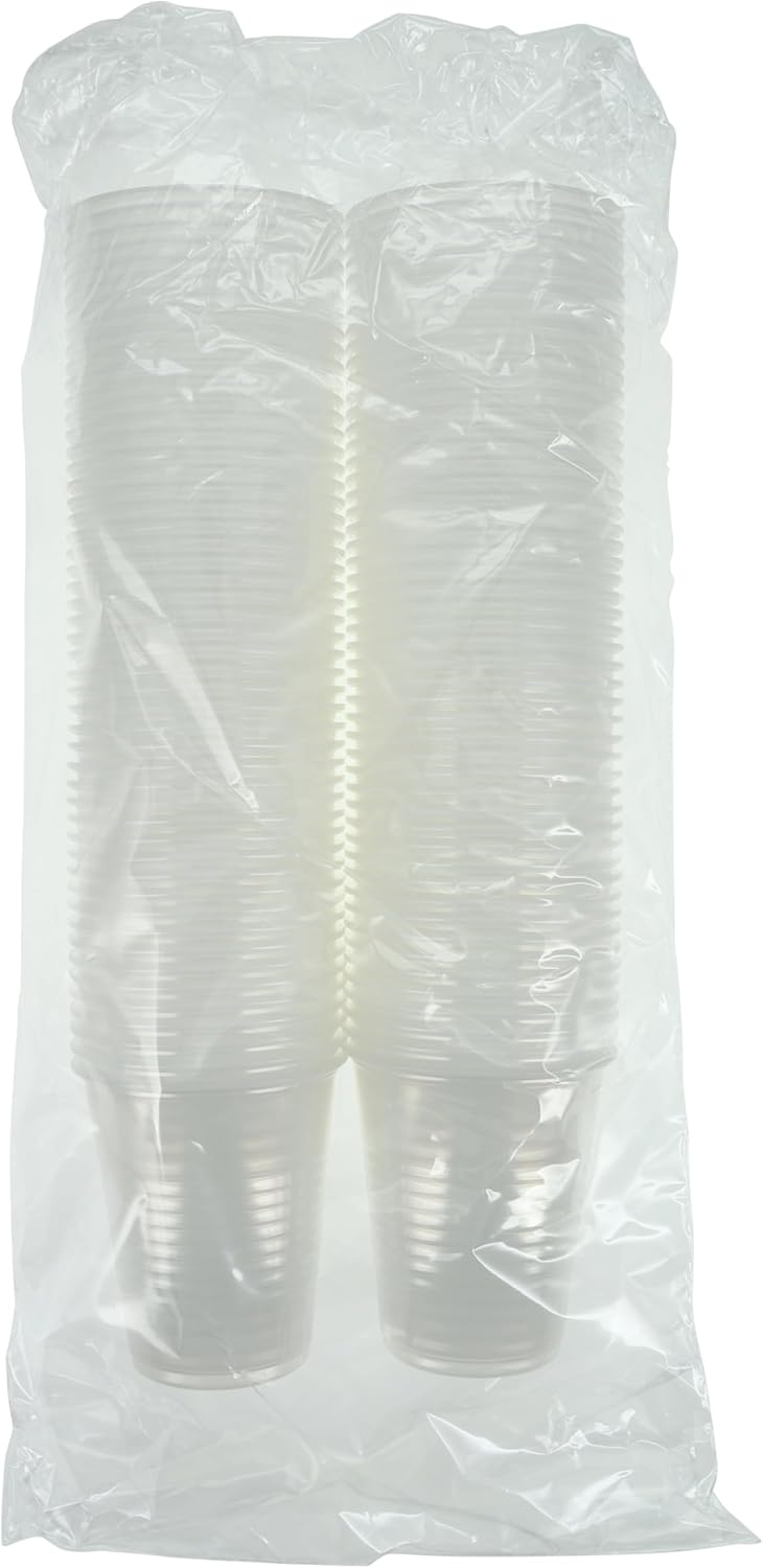 1000 Plastic Translucent Disposable Drinking Cups – 5 oz, Double-Coated for Durability, Latex-Free, Embossed Grip, Perfect for Office, Medical & Event Use