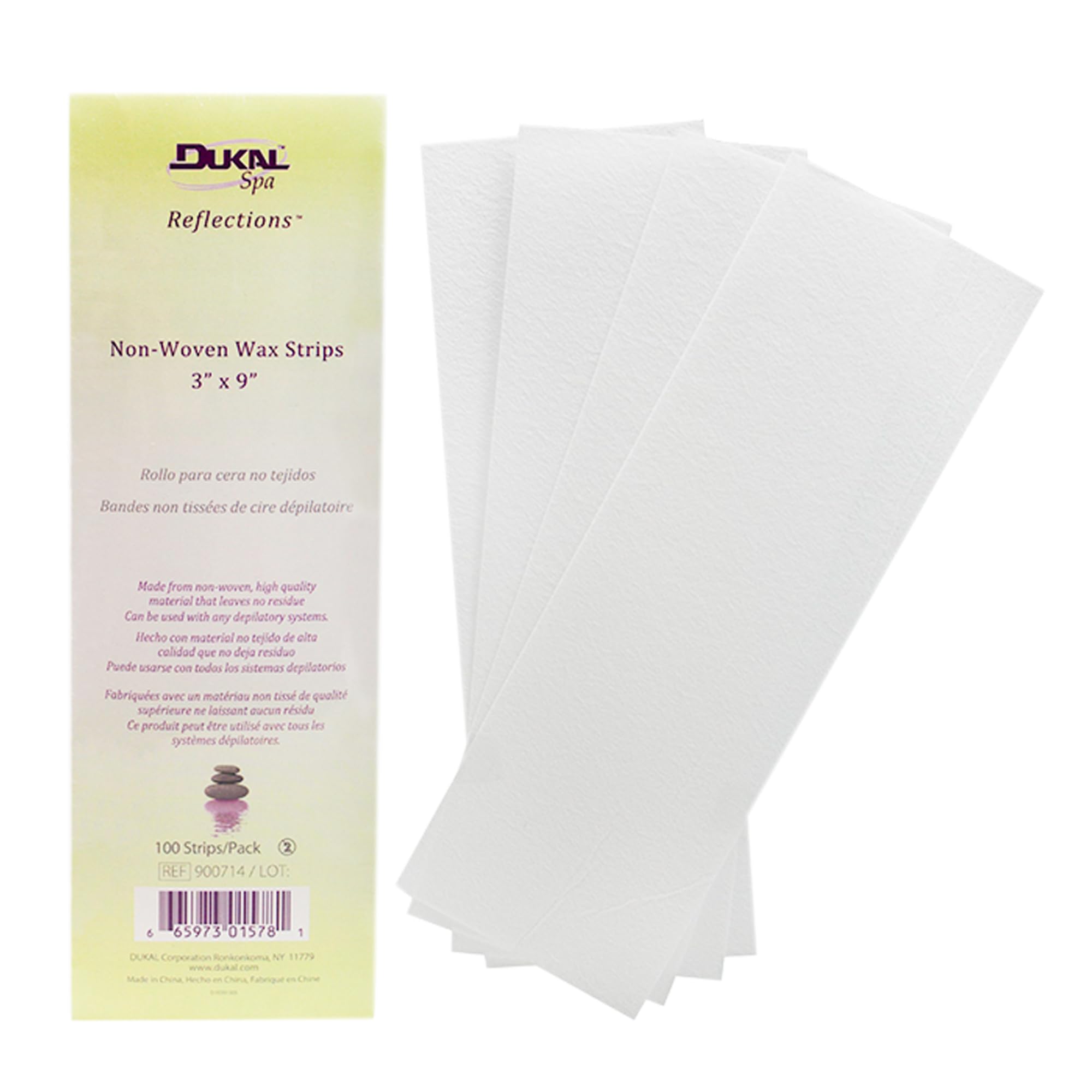 Dukal Non-Woven Waxing Strips – 3" x 9", 100 per Pack – Professional Hair Removal Strips for Face & Body, Disposable, Lint-Free, Spa & Salon Use