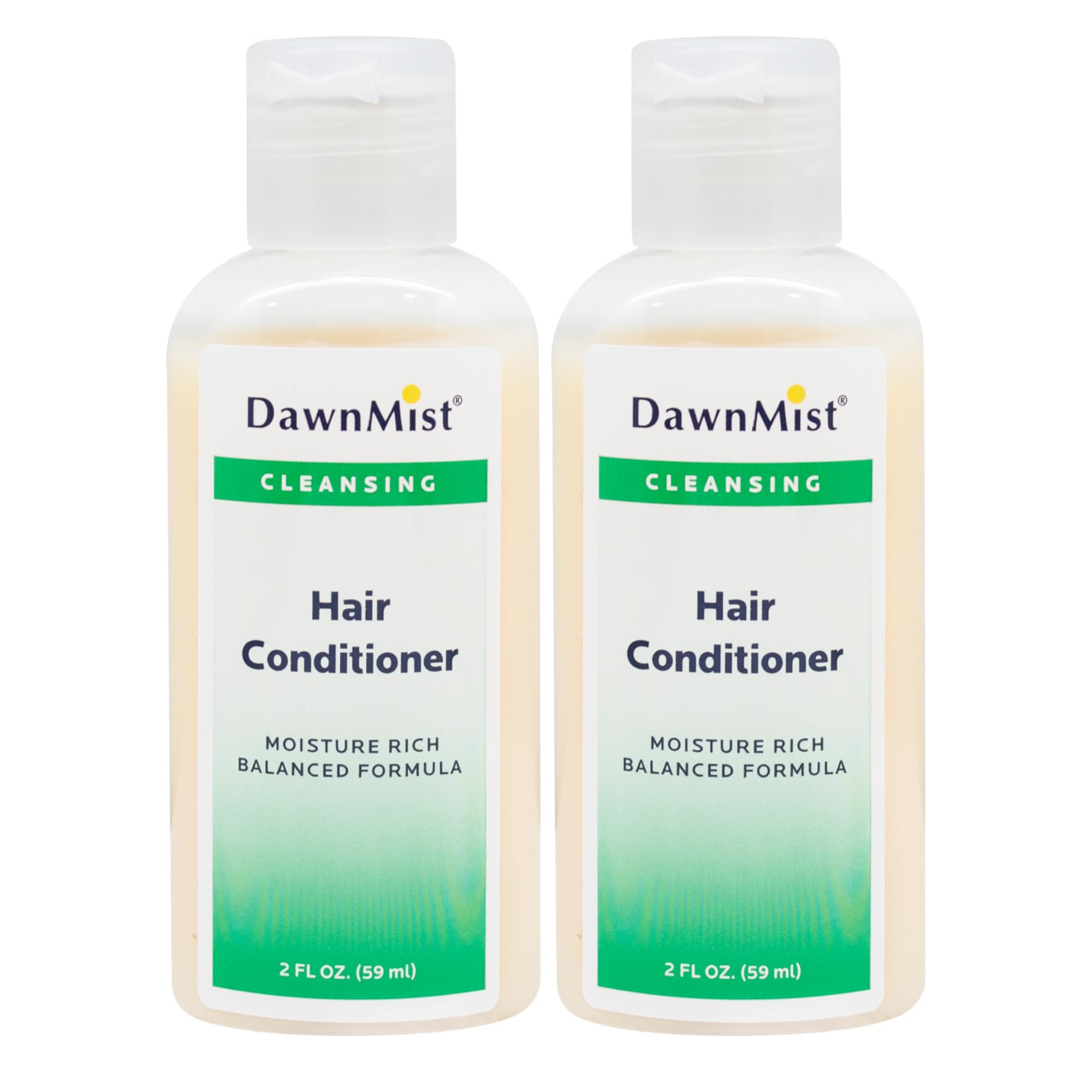 DawnMist Dukal Hair Conditioner 2 oz Bottles with Flip Caps Bulk Travel-Size Hotel Amenities for Hospitality, Guest Rooms, Gyms, and More