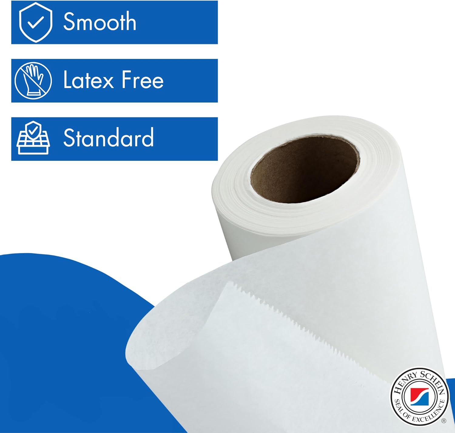 Henry Schein Medical Exam Table Paper Rolls – 21 in x 225 ft White Smooth Standard Disposable Bed Cover, Latex-Free for Medical, Dental, Spa, Diaper Changing, Patternmaking, and Crafts