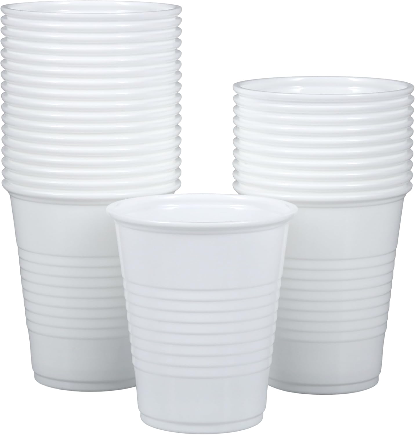 1000 Plastic White Disposable Drinking Cups – 5 oz, Double-Coated for Durability, Latex-Free, Embossed Grip, Perfect for Office, Medical & Event Use