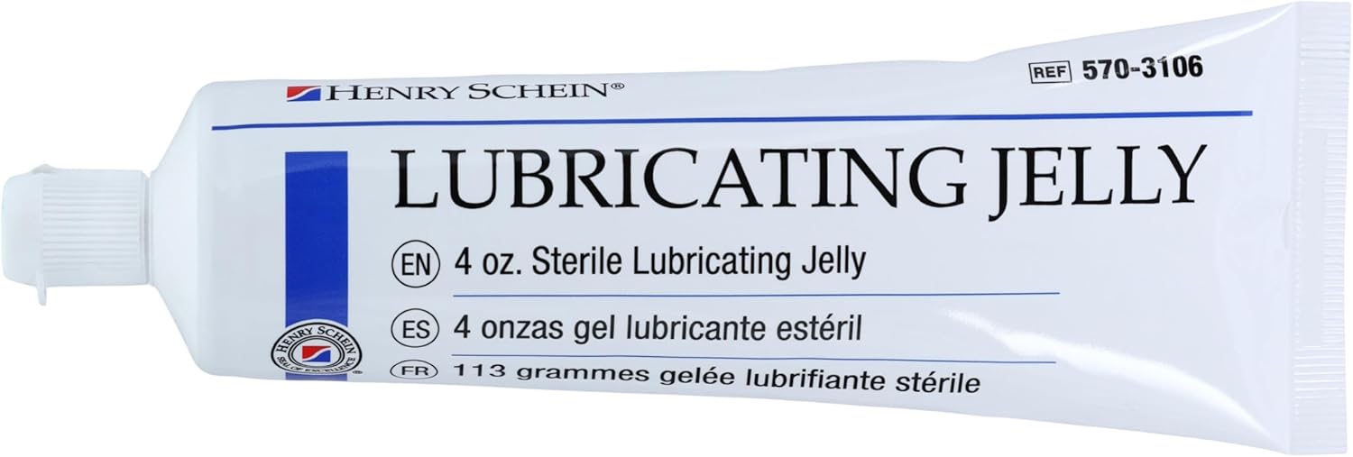 Henry Schein Sterile Lubricating Jelly – 4 oz Flip-Top Tube, Water-Soluble, Non-Greasy Formula for Medical and Personal Use, Convenient Single Tube for Easy Dispensing and Application