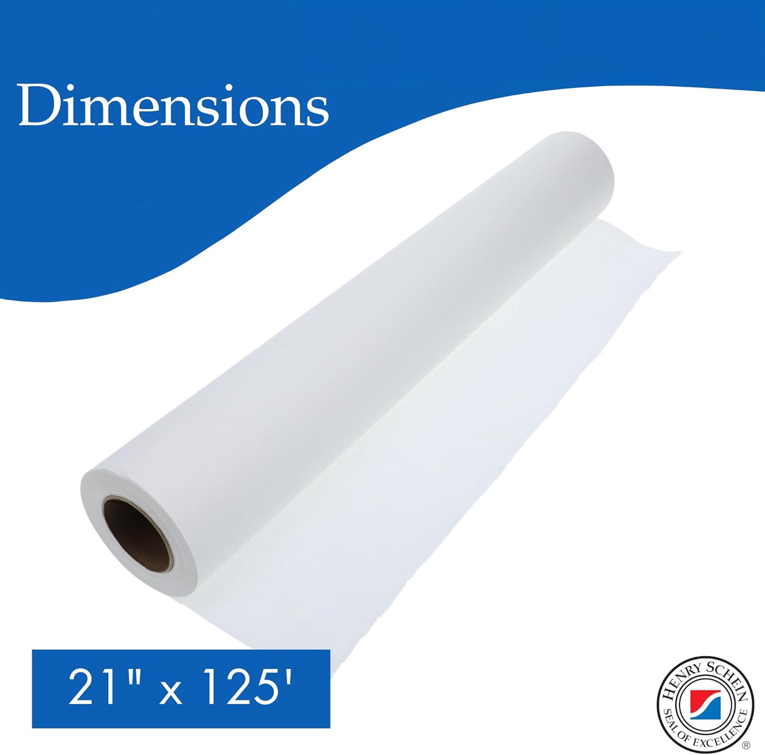 Henry Schein Medical Exam Table Paper Rolls – 21in x 125 ft White Crepe Disposable Bed Cover, Latex-Free for Medical, Dental, Spa, Diaper Changing, Patternmaking, and Crafts