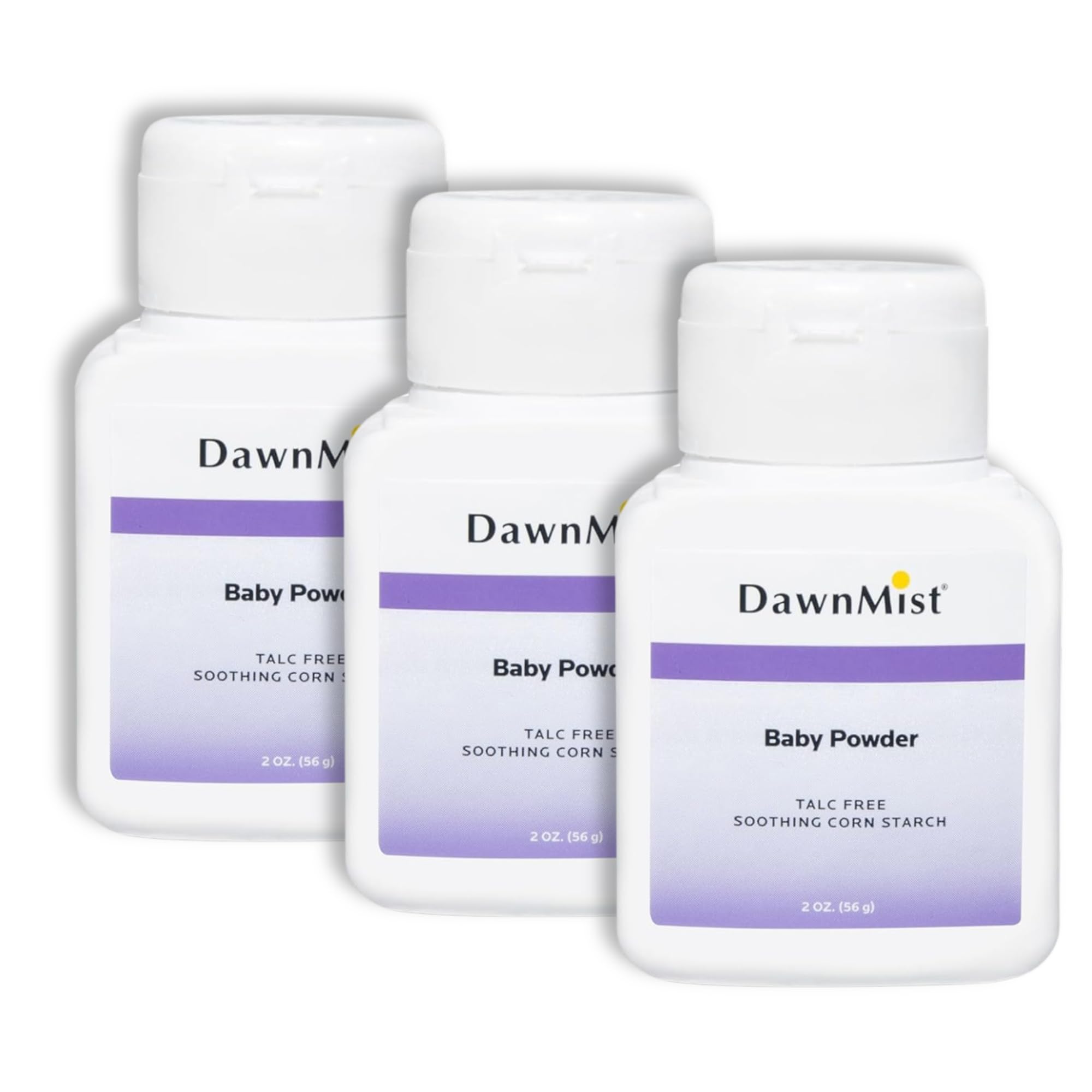 Dawnmist Baby Powder with Cornstarch – 2 oz – Talc-Free, Gentle Formula for Soft Skin and Diaper Rash Relief