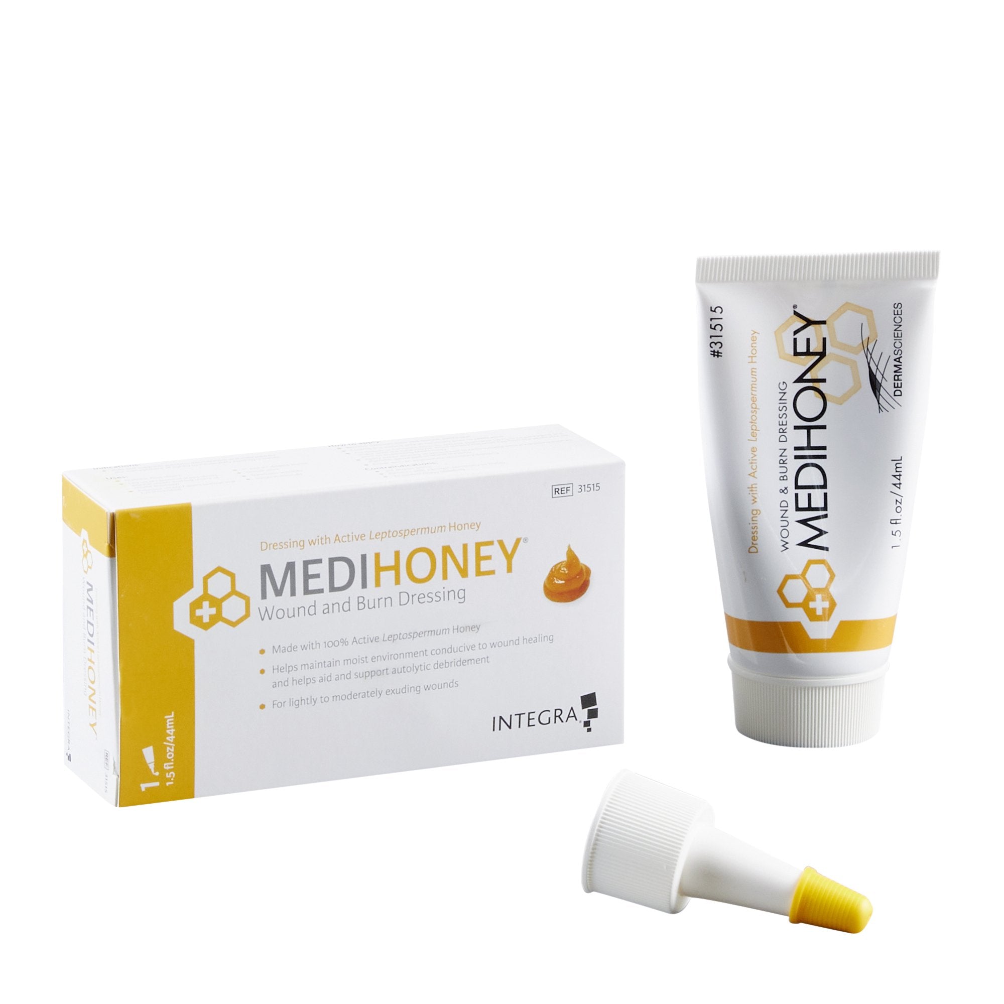 Integra Lifescience Medihoney Paste Dressing, 1.5 fl oz Tube, Applicator 31515