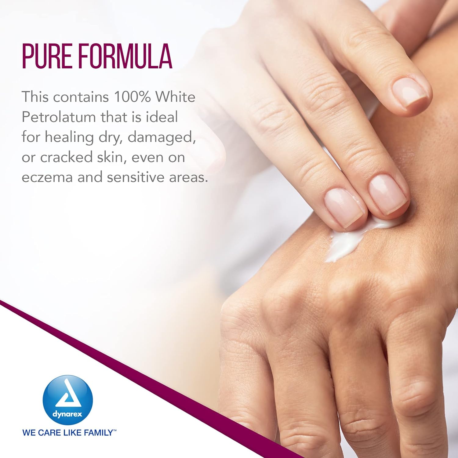 Dynarex White Petrolatum, Petroleum Jelly for Dry, Damaged or Cracked Skin, Soothing White Petroleum Jelly for Minor Skin Irritations, 15 oz. (425g) Jar, 1 Petroleum Jelly Jar