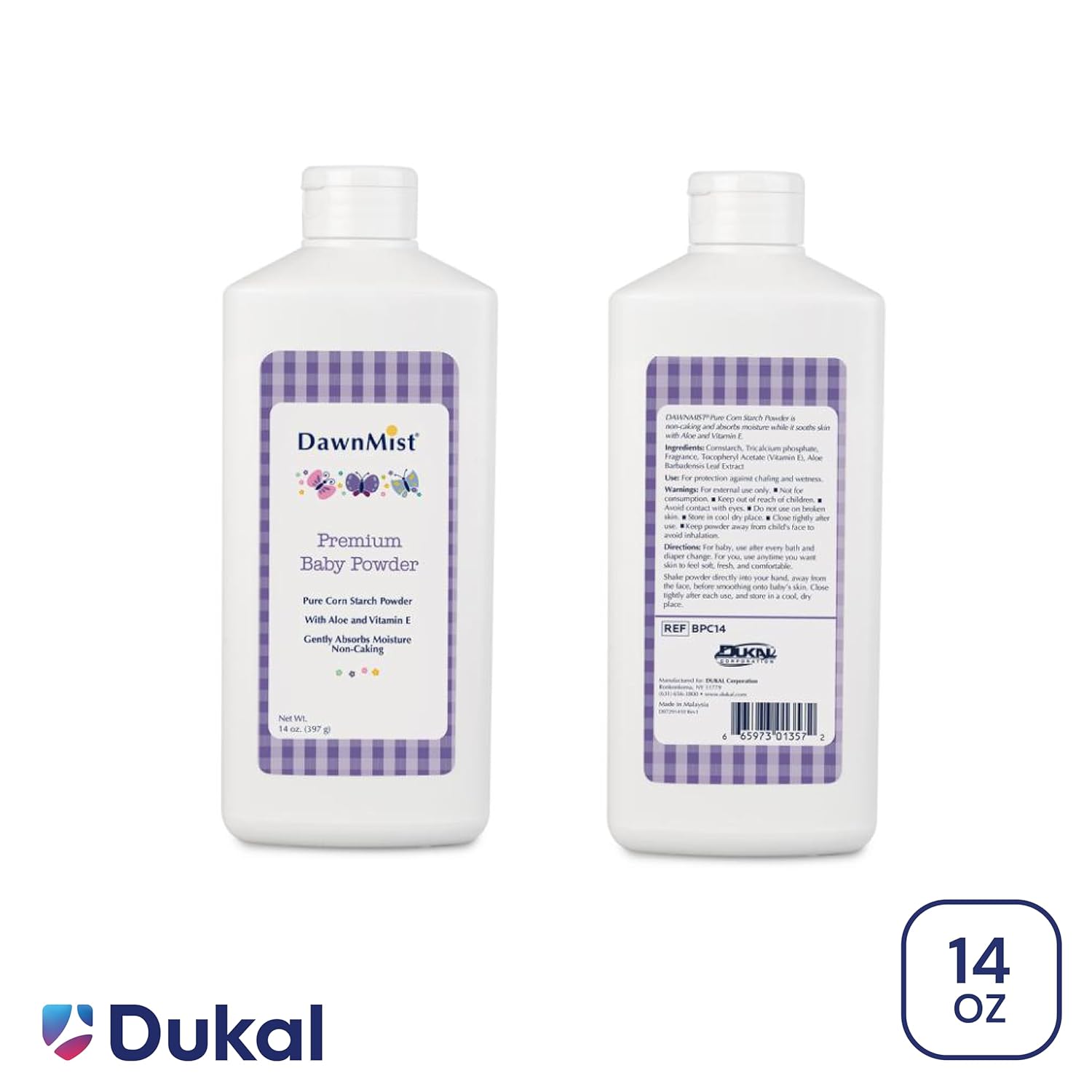 Dukal Dawn Mist Baby Powder, Premium, 14 oz