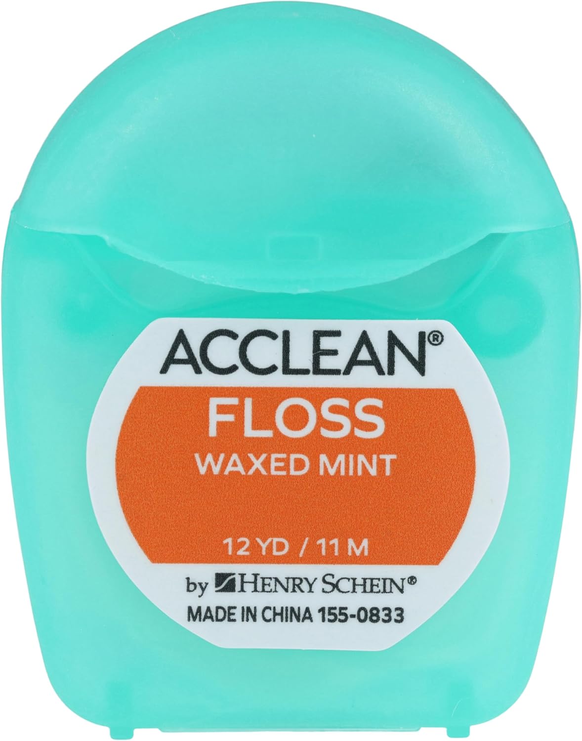 Acclean Dental Floss, Nylon, Waxed, 12 Yards, Mint Flavor, Patient Size