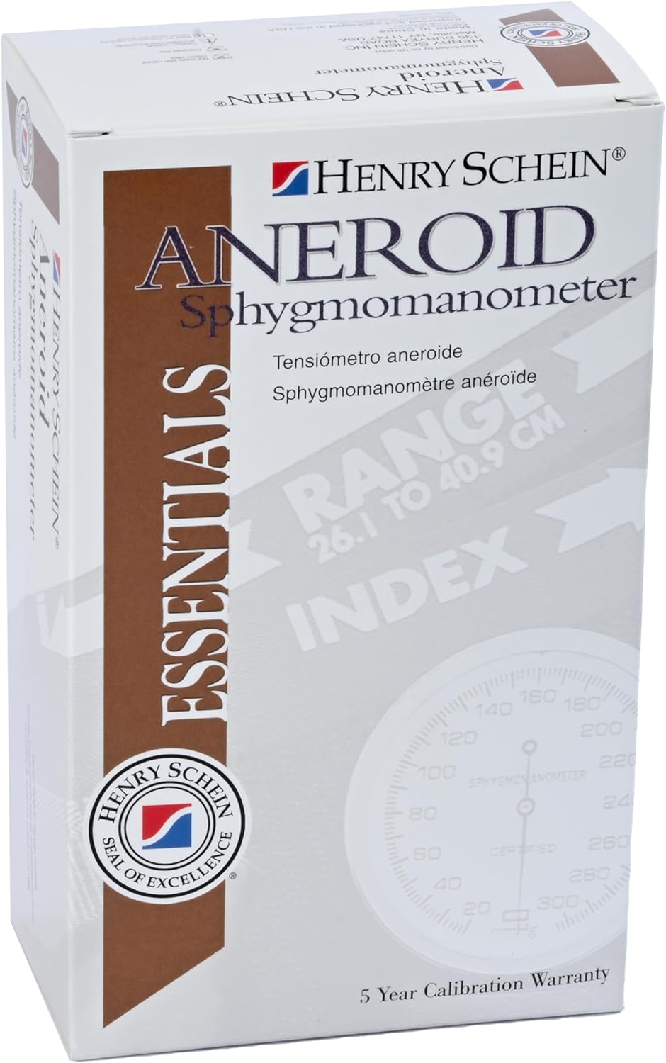 Henry Schein Prosphyg Aneroid Sphygmomanometer 2-Tube- Reusable, Dial Display, 760 Series
