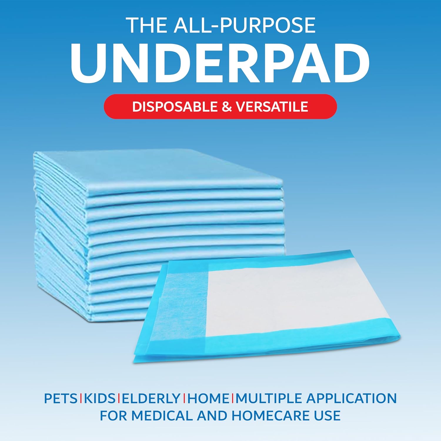 Henry Schein Disposable Underpads 17'' x 24'' Incontinence Pads, Bed Covers, Puppy Training | Thick, Super Absorbent Protection for Kids, Adults, Elderly | Liquid, Urine, Accidents