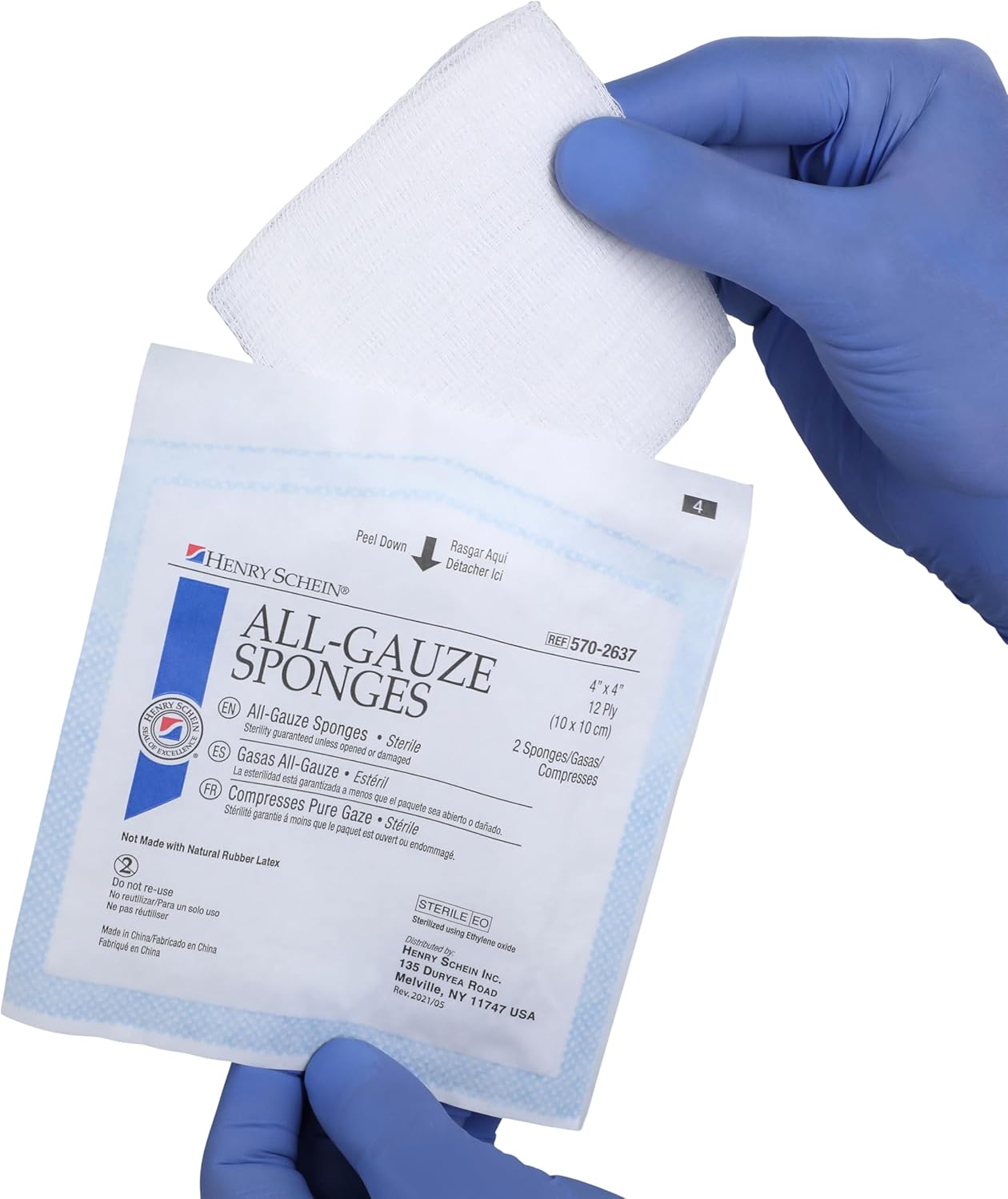 Premium 100% Cotton All-Gauze Sponge 4x4 12 Ply Sterile Square for Wound Care & Home First Aid Kits
