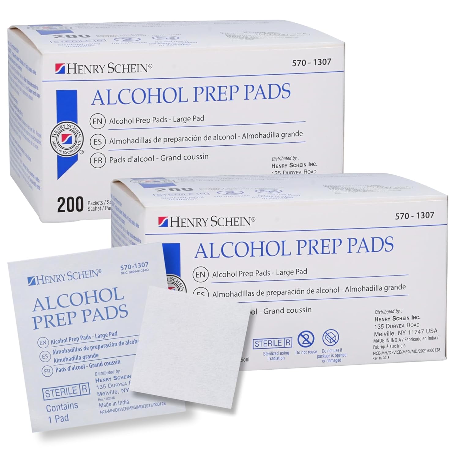 Henry Schein Alcohol Prep Pads - Large, 2-ply, Sterile
