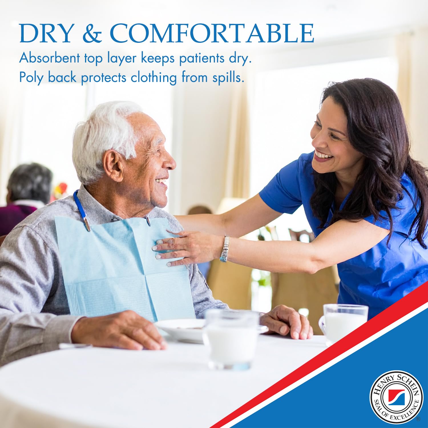 Patient Bibs – 18" x 22", – Tissue with Poly Backing, Disposable – Waterproof, Durable Protection for Dental, Medical, or Salon Use – 400 per Case