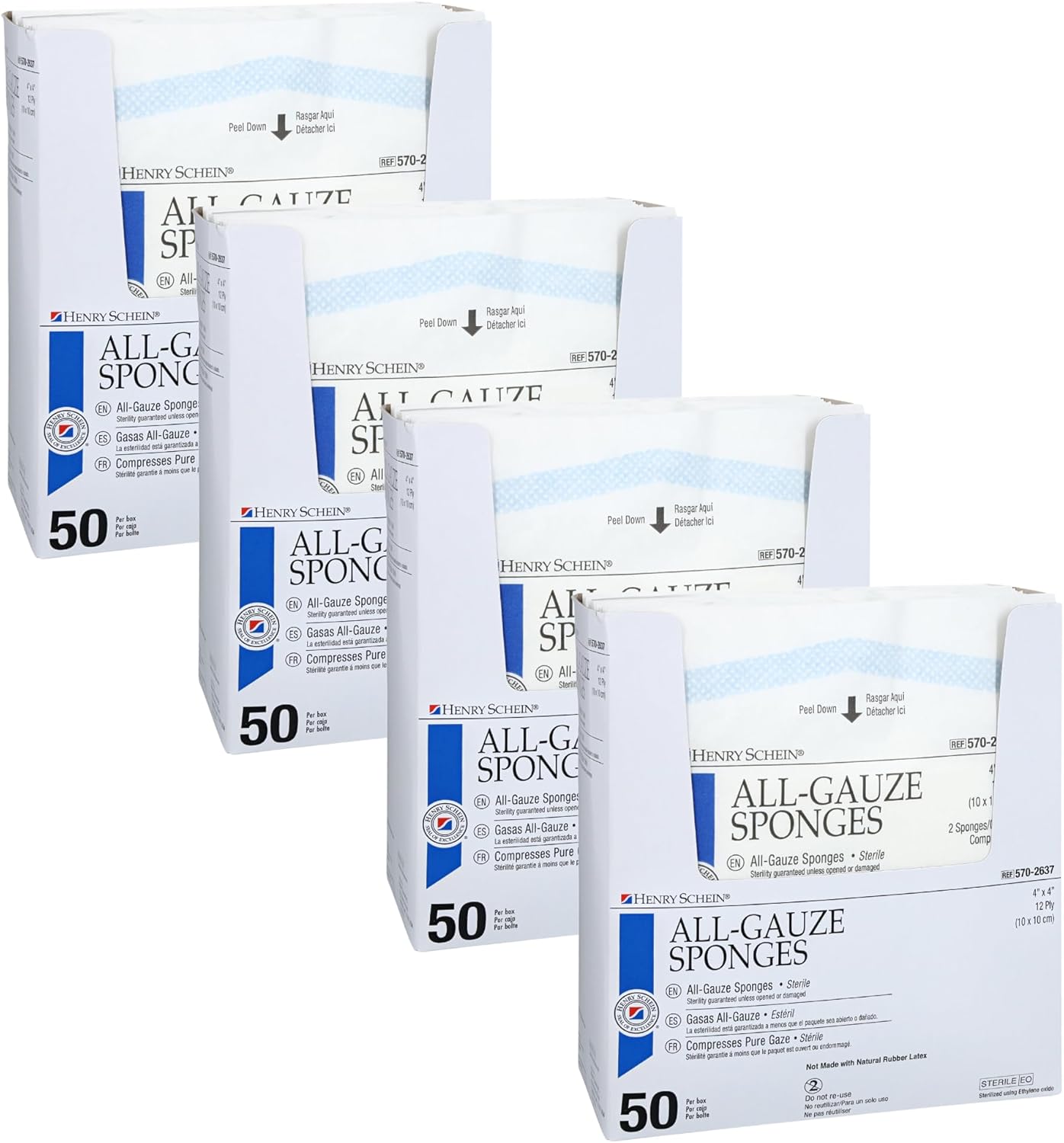 Premium 100% Cotton All-Gauze Sponge 4x4 12 Ply Sterile Square for Wound Care & Home First Aid Kits