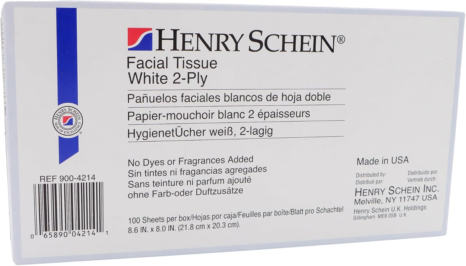 2-Ply Facial Tissue, 100 Sheets Per Box, White