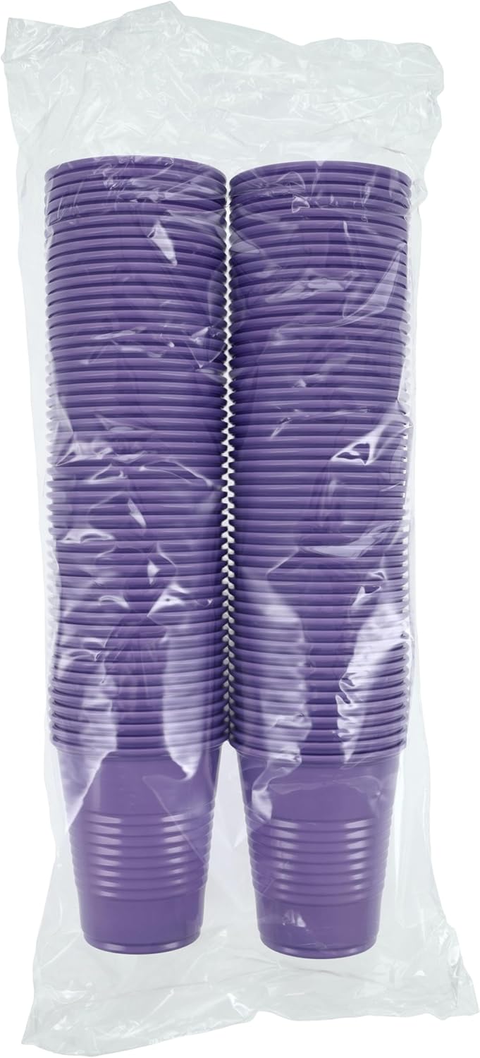1000 Plastic Lavender Disposable Drinking Cups – 5 oz, Double-Coated for Durability, Latex-Free, Embossed Grip, Perfect for Office, Medical & Event Use