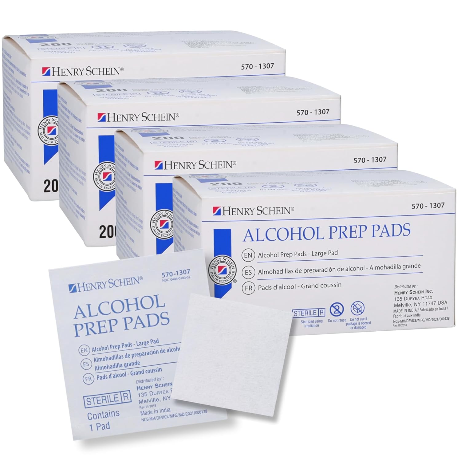 Henry Schein Alcohol Prep Pads - Large, 2-ply, Sterile